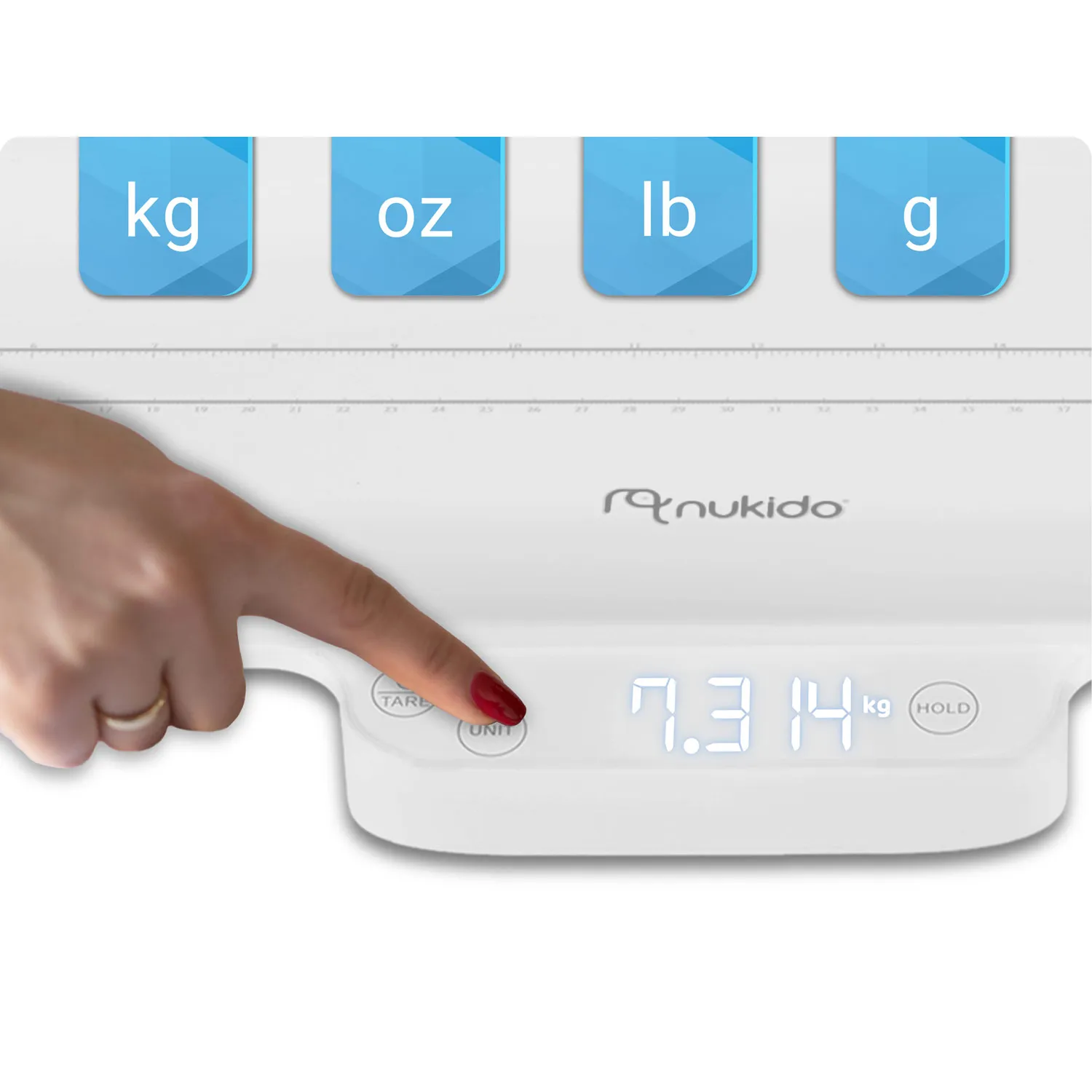 nukido elektronička vaga za bebe, bijela - slika 6