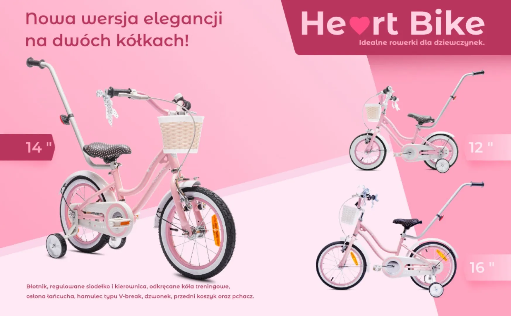 dječji bicikl 14" heart bike rozi - slika 9