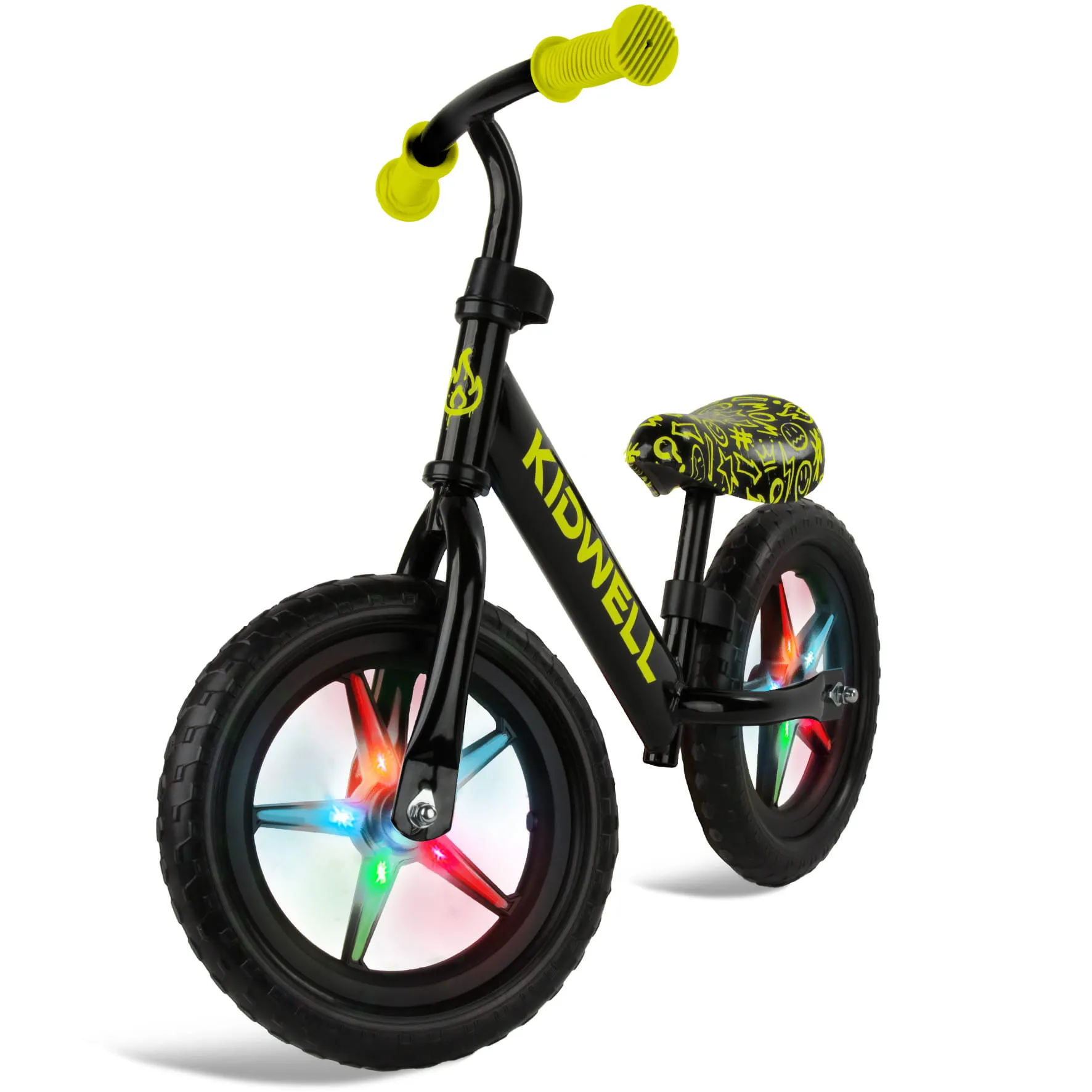 kidwell rebel led neonsko žuti bicikl za balansiranje - slika 3