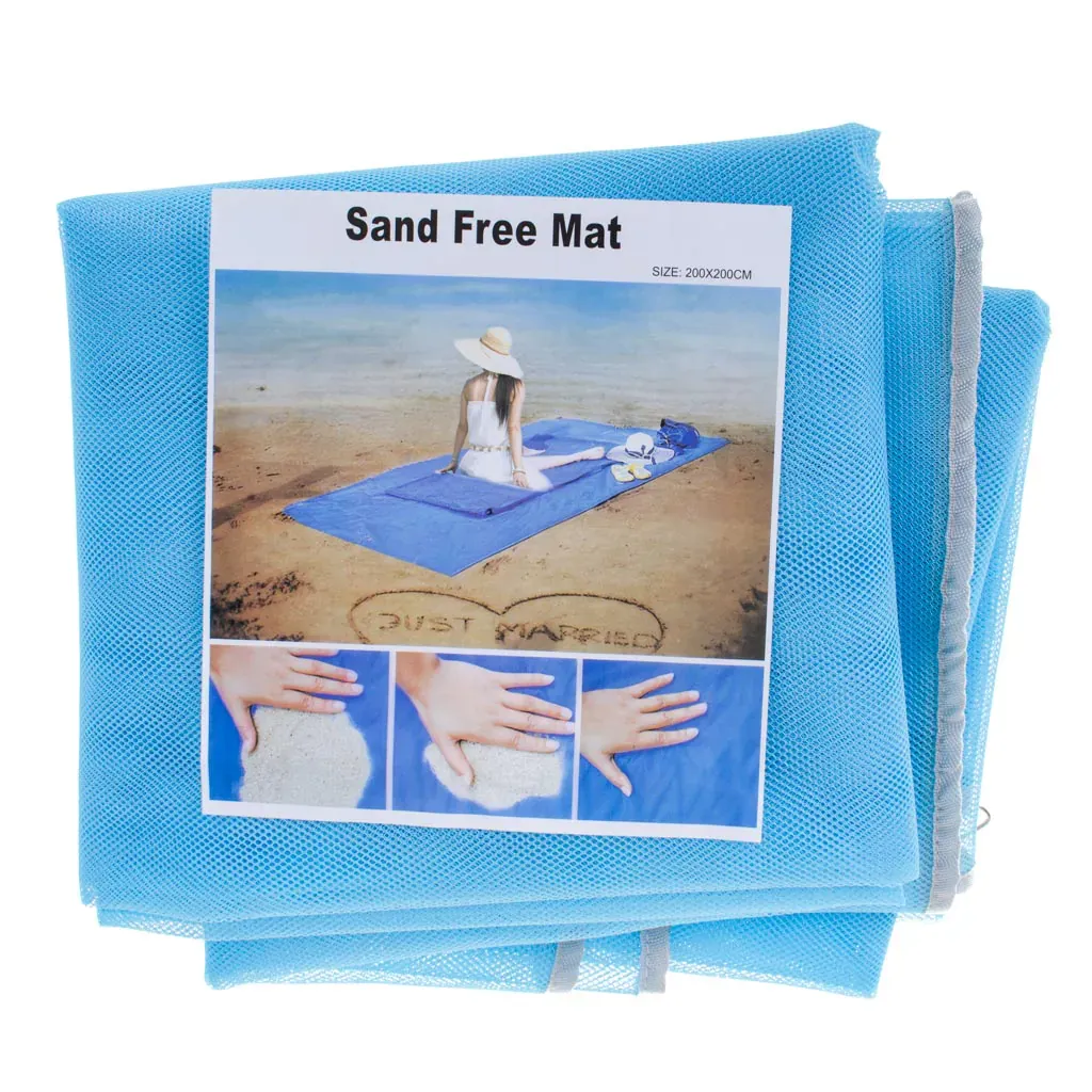 xxl prostirka za plažu 200x200cm plava - slika 7