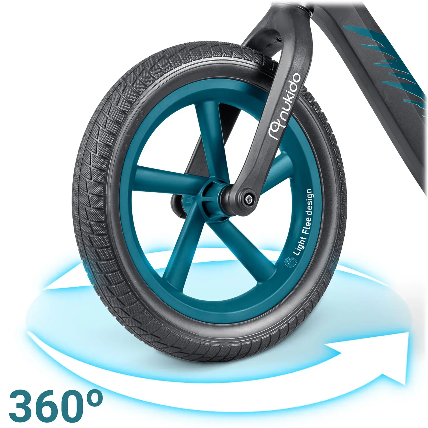 nukido light flee bicikl bez pedala, crni - slika 7