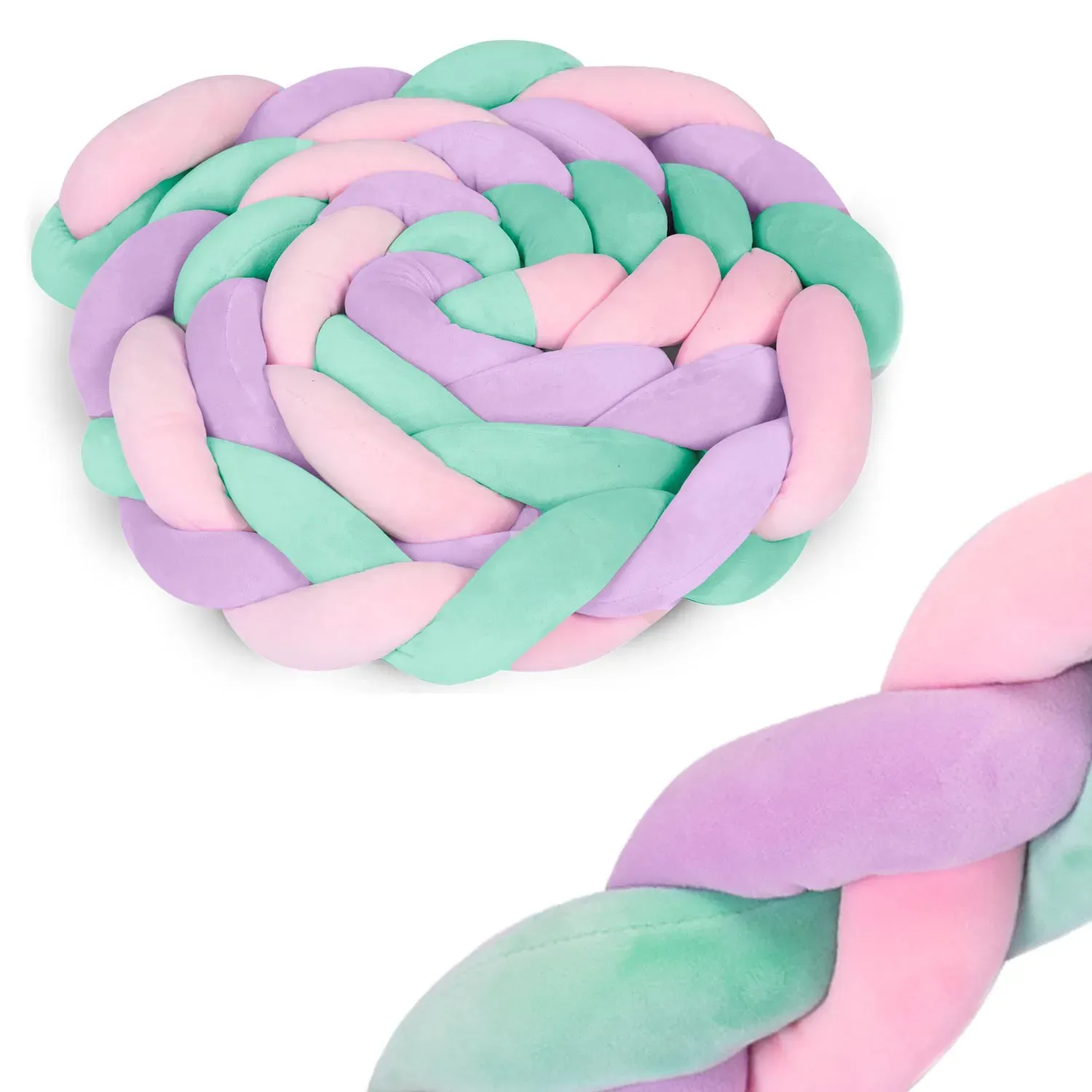 ricokids omot za krevetić 3m - mint-roza-ljubičasta - slika 2