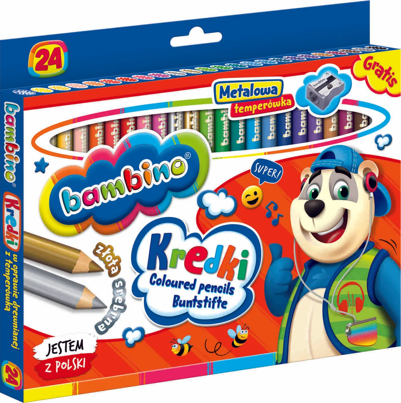 bambino drvene bojice sa šiljilom 24 boja - slika 3