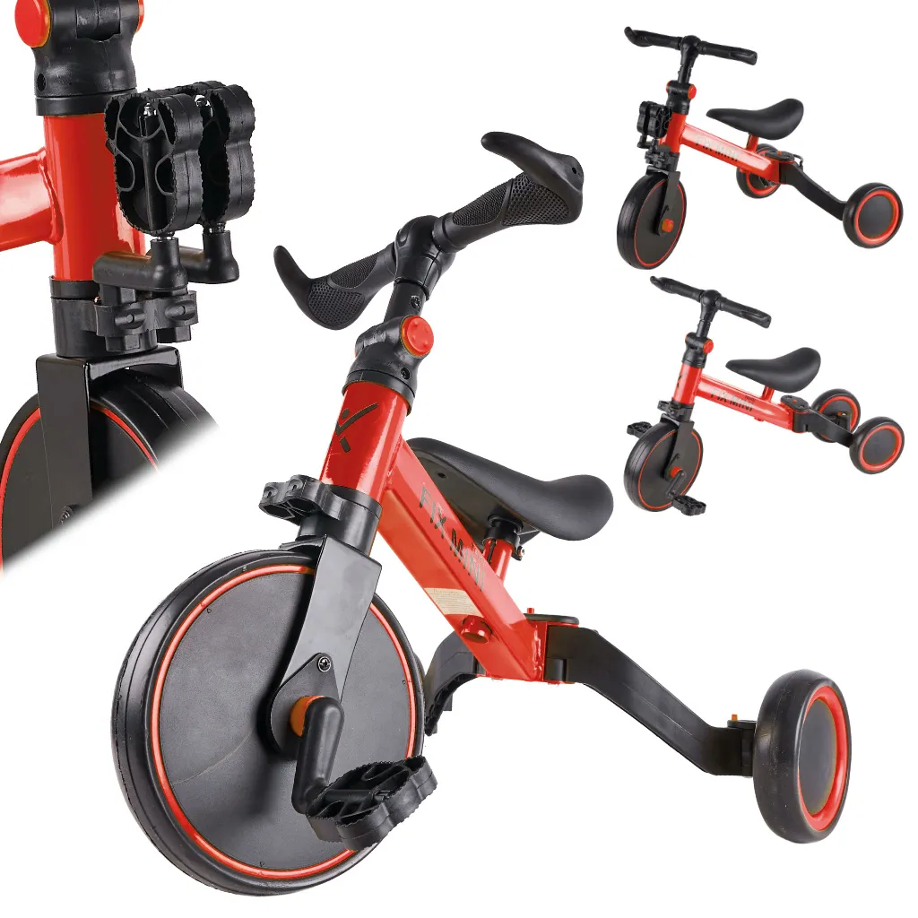 trike fix mini 3u1 tricikl s pedalama crveni - slika 3