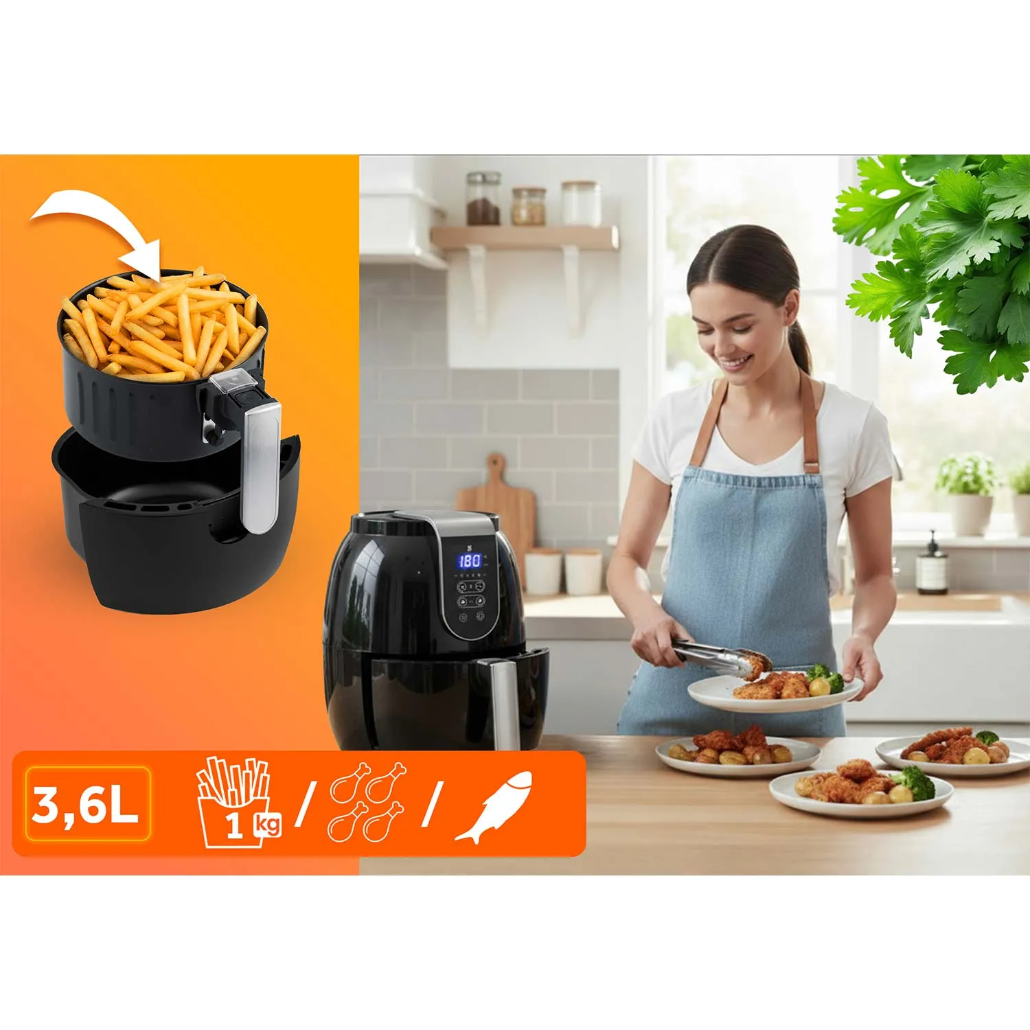 friteza na vrući zrak 3,6l berdsen bd-651 - slika 6