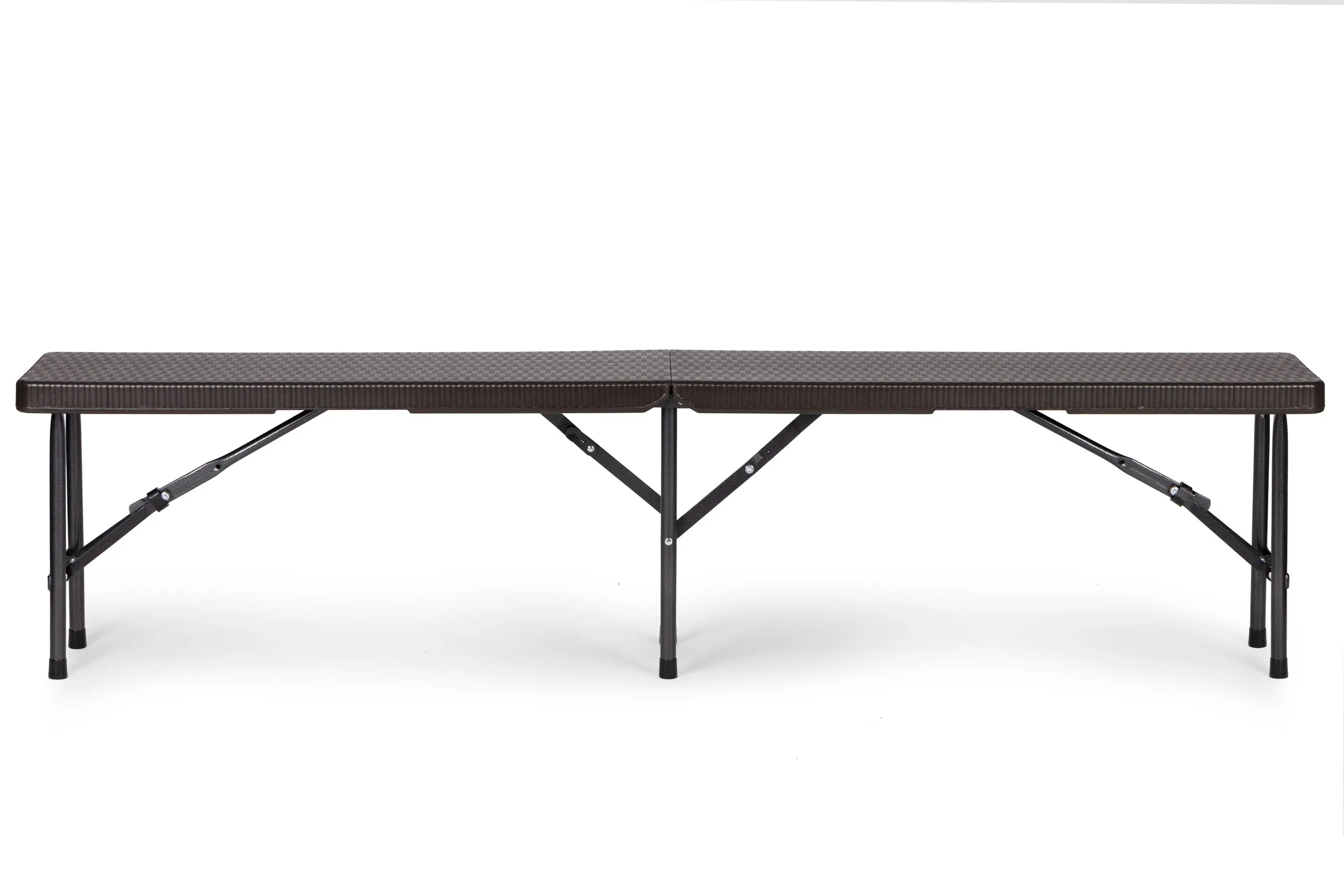 modernhome catering stol 180 cm + 2 klupe - smeđi rattan - slika 7