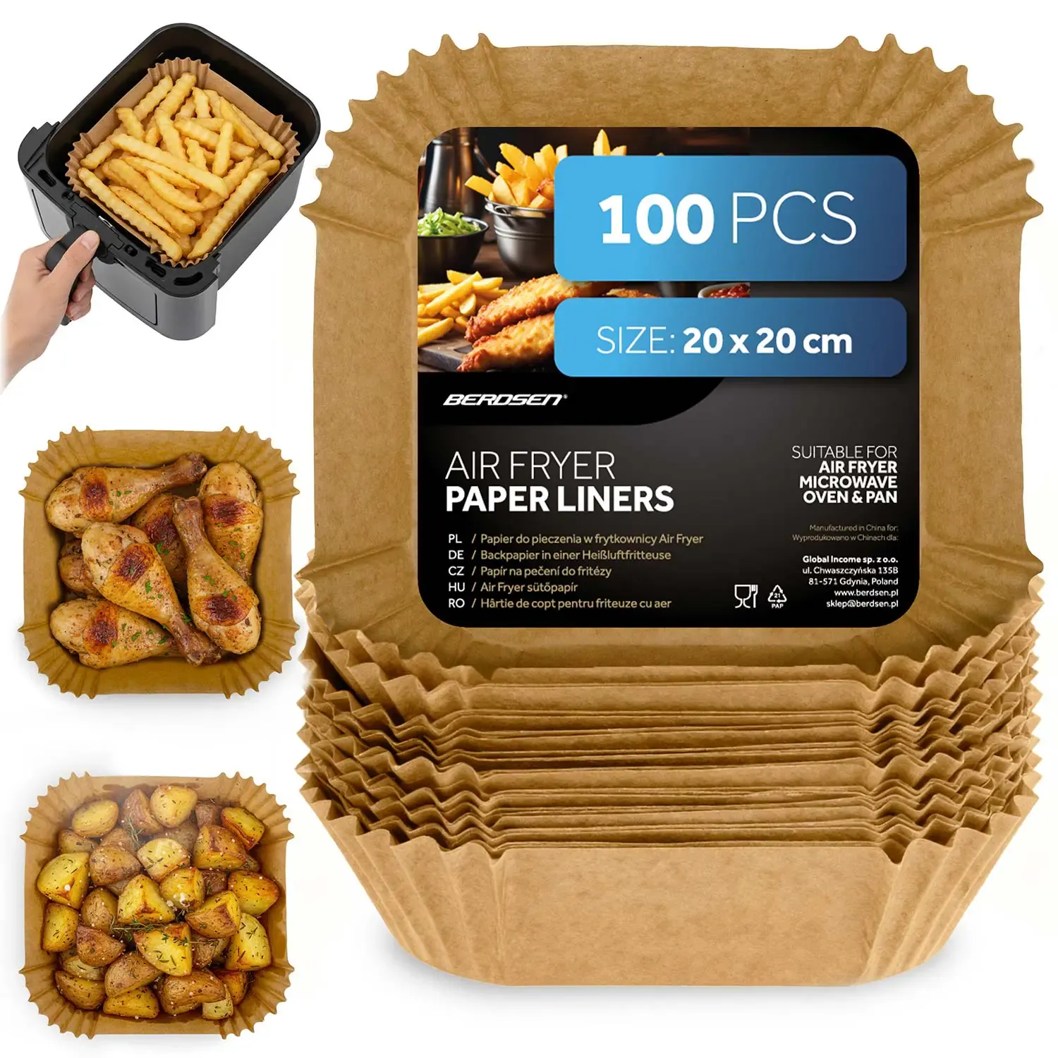 Papir za pečenje za uloške friteze 20 cm Berdsen - 100 kom - Pribislavec