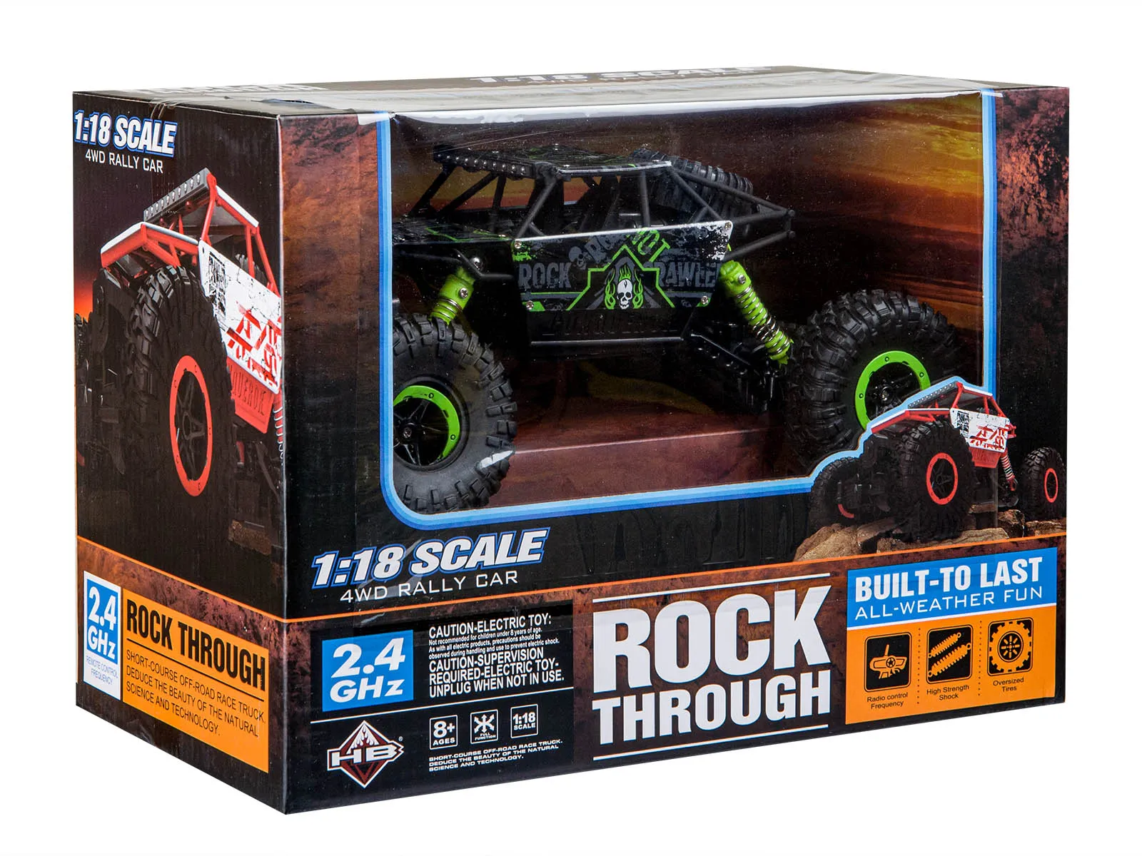 rock crawler auto na daljinsko upravljanje 1:18 crno-zeleni - slika 8