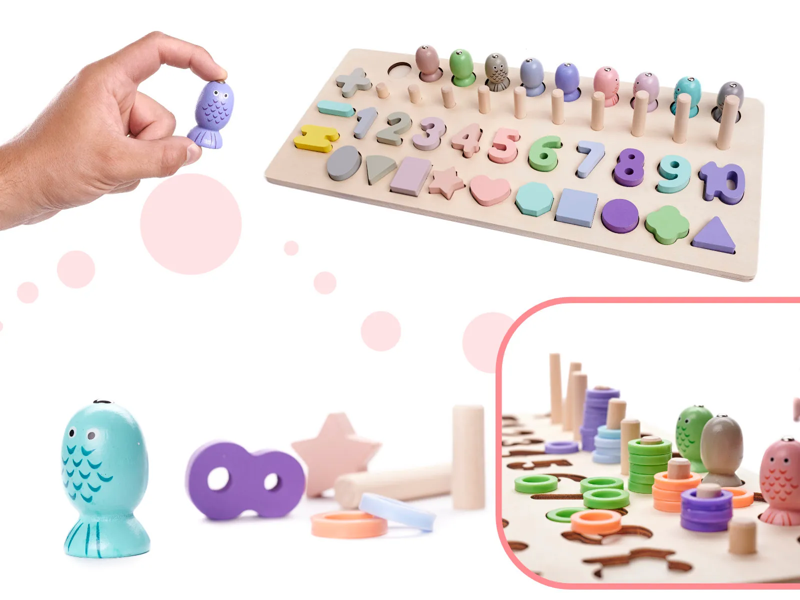 montessori drvena edukativna slagalica sorter 2u1 - slika 3
