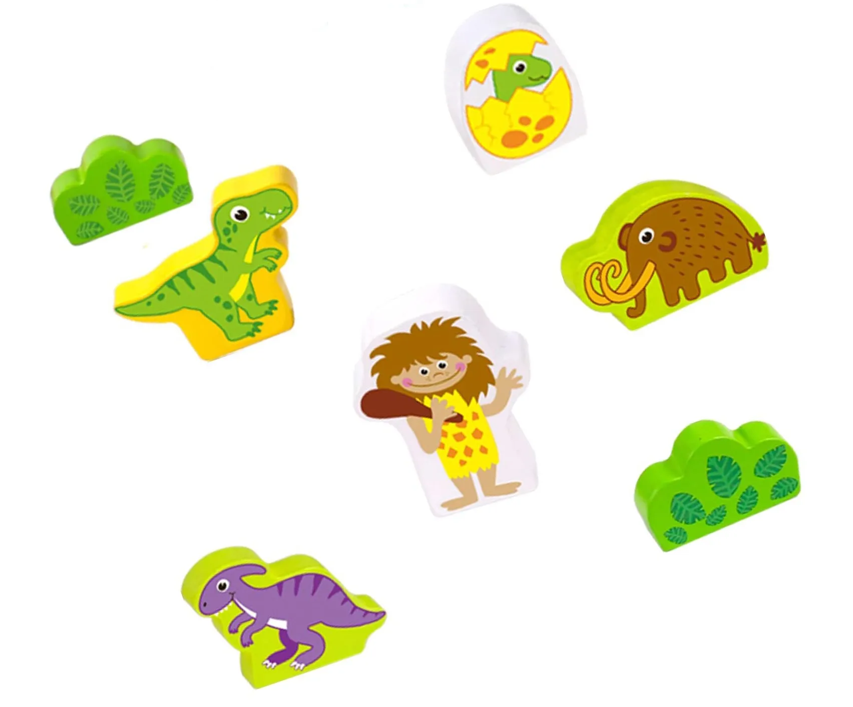tooky toy drvena magnetna željeznica s dinosaurima + figurice - slika 7