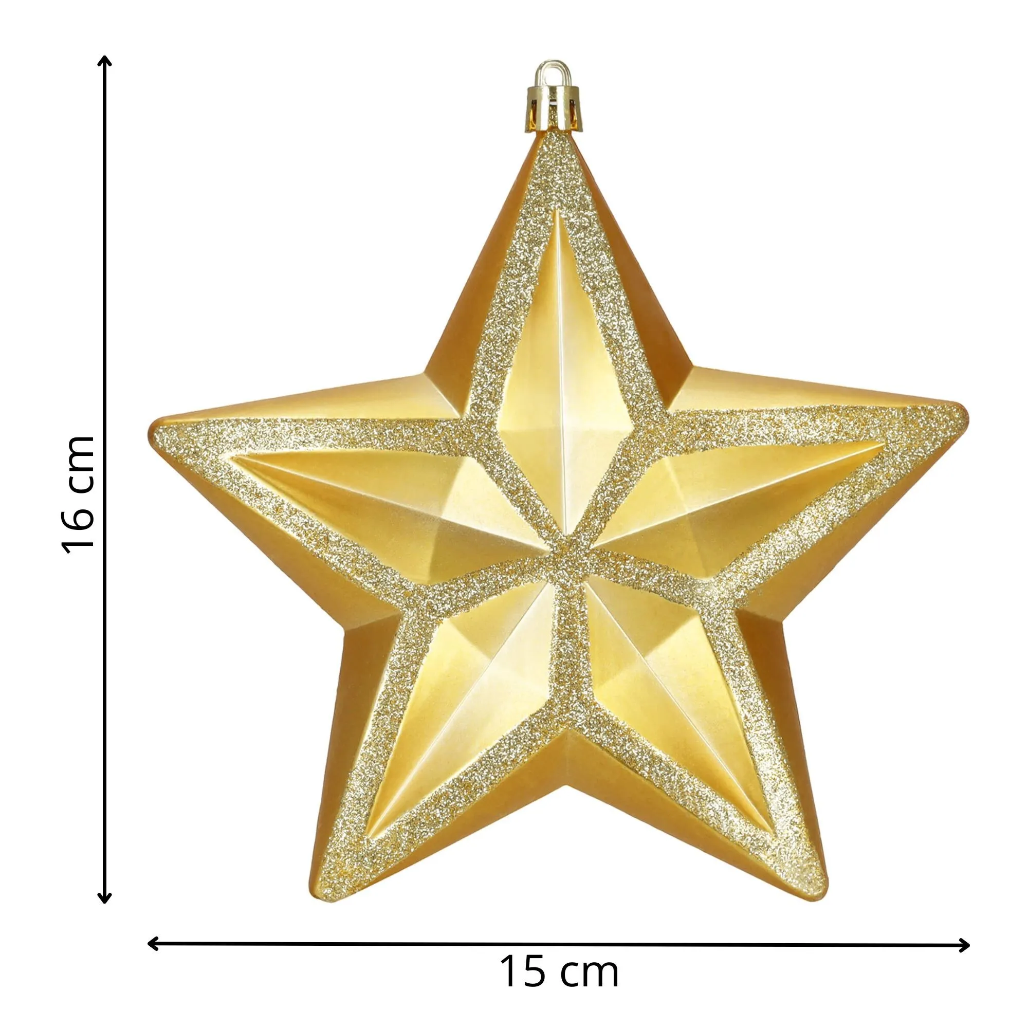 božićni ukras zvijezda 15 cm zlatna - slika 11