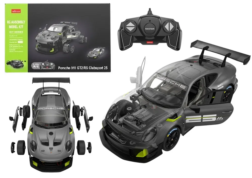 auto na daljinski rc rastar 1:18 porsche 911 gt2 sivi 68 elemenata - slika 2