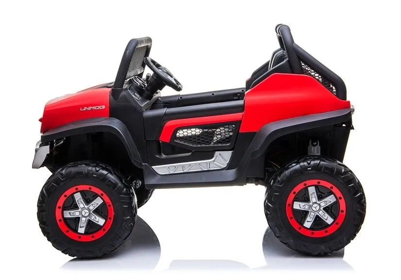 mercedes unimog - automobil na akumulator, crveni 4x4 - slika 5
