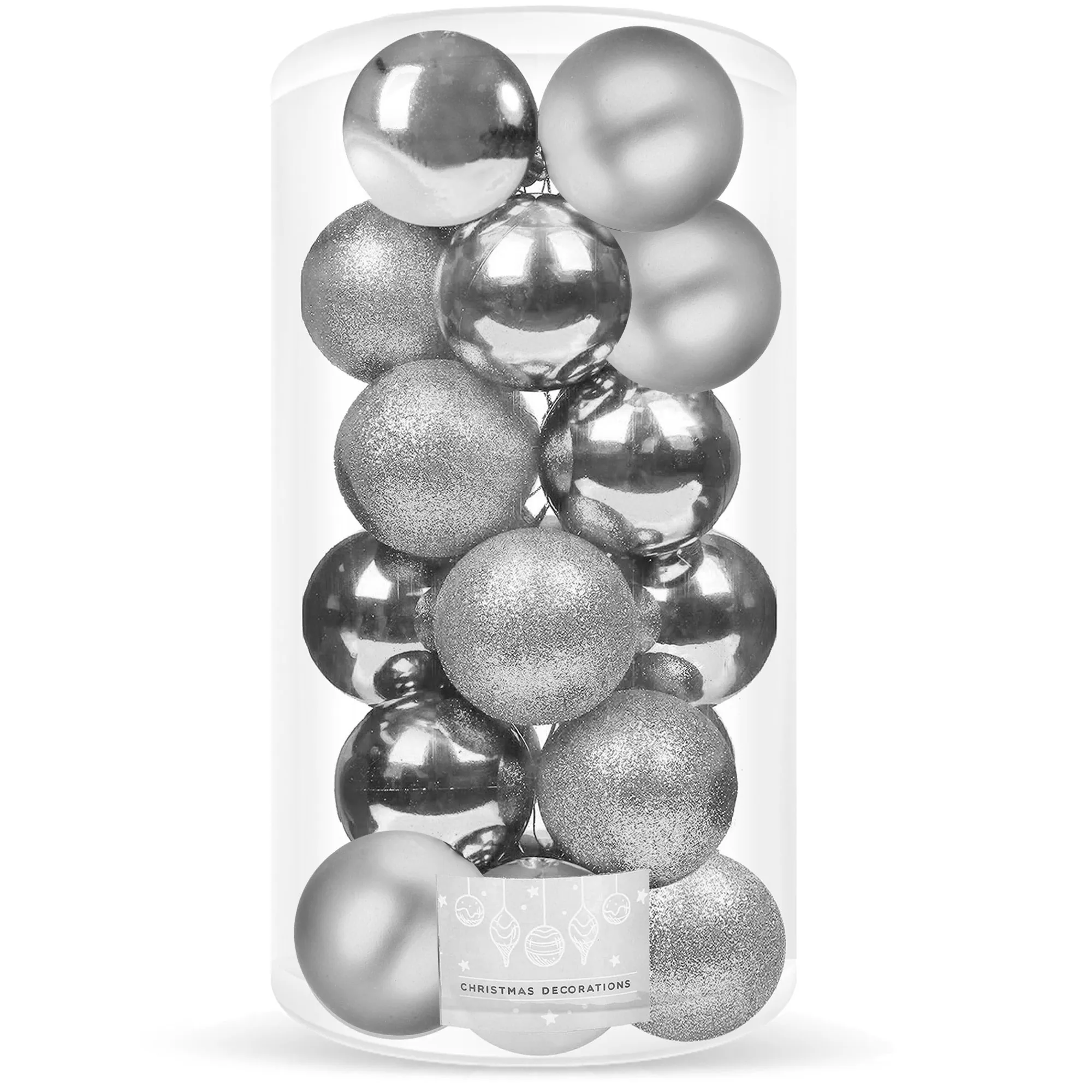 božićne kuglice 4 cm – set od 20 komada, srebrne - slika 4