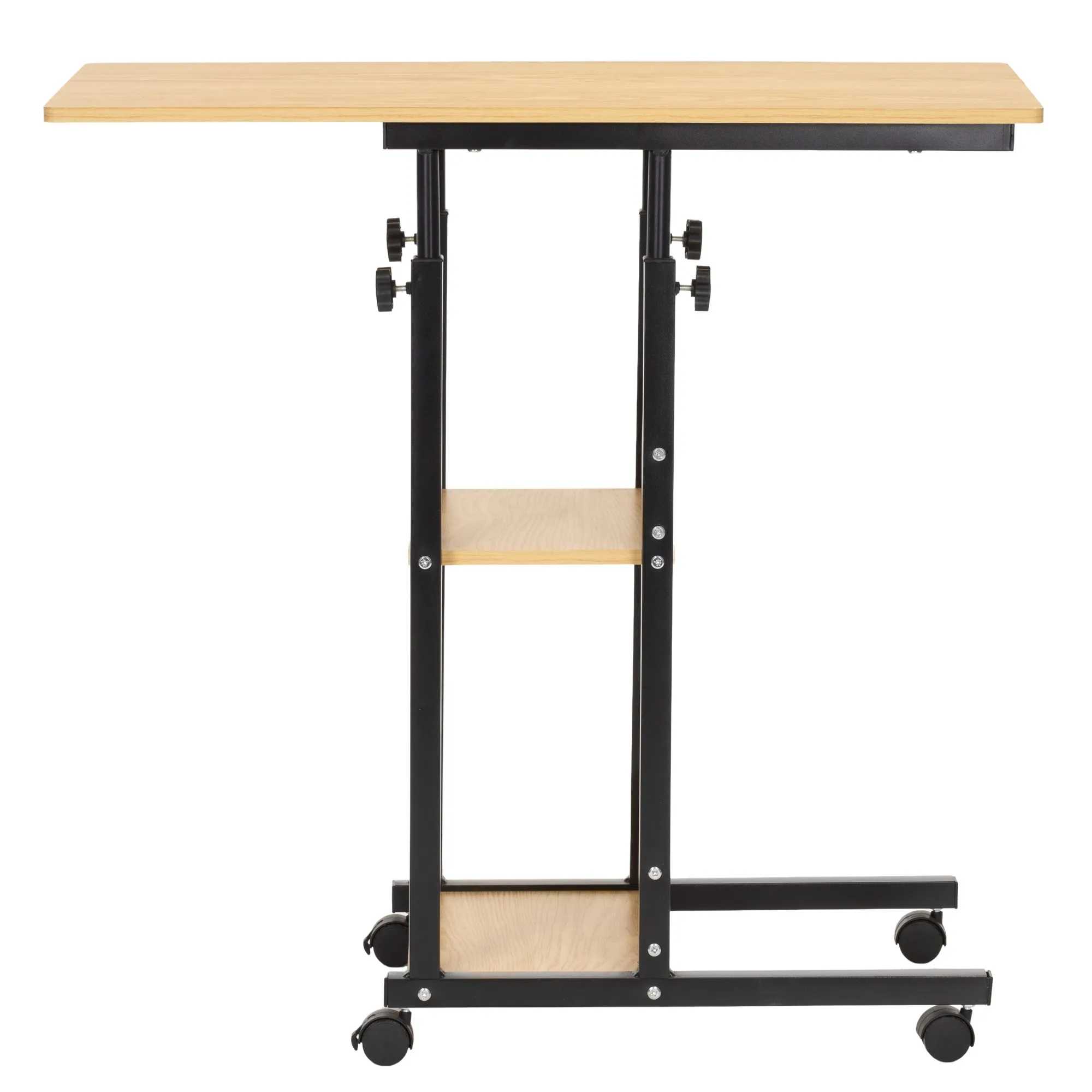 mobilni stol 73-85 x 40 x 80 cm svijetlosmeđa, crna - slika 8