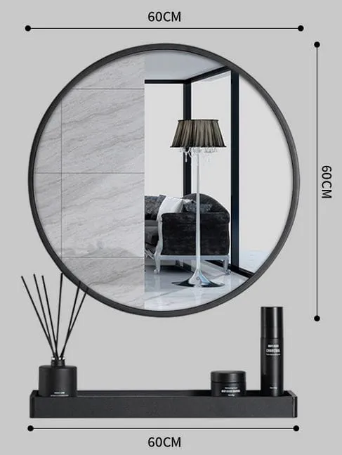 ogledalo s policom 60cm crno - slika 5