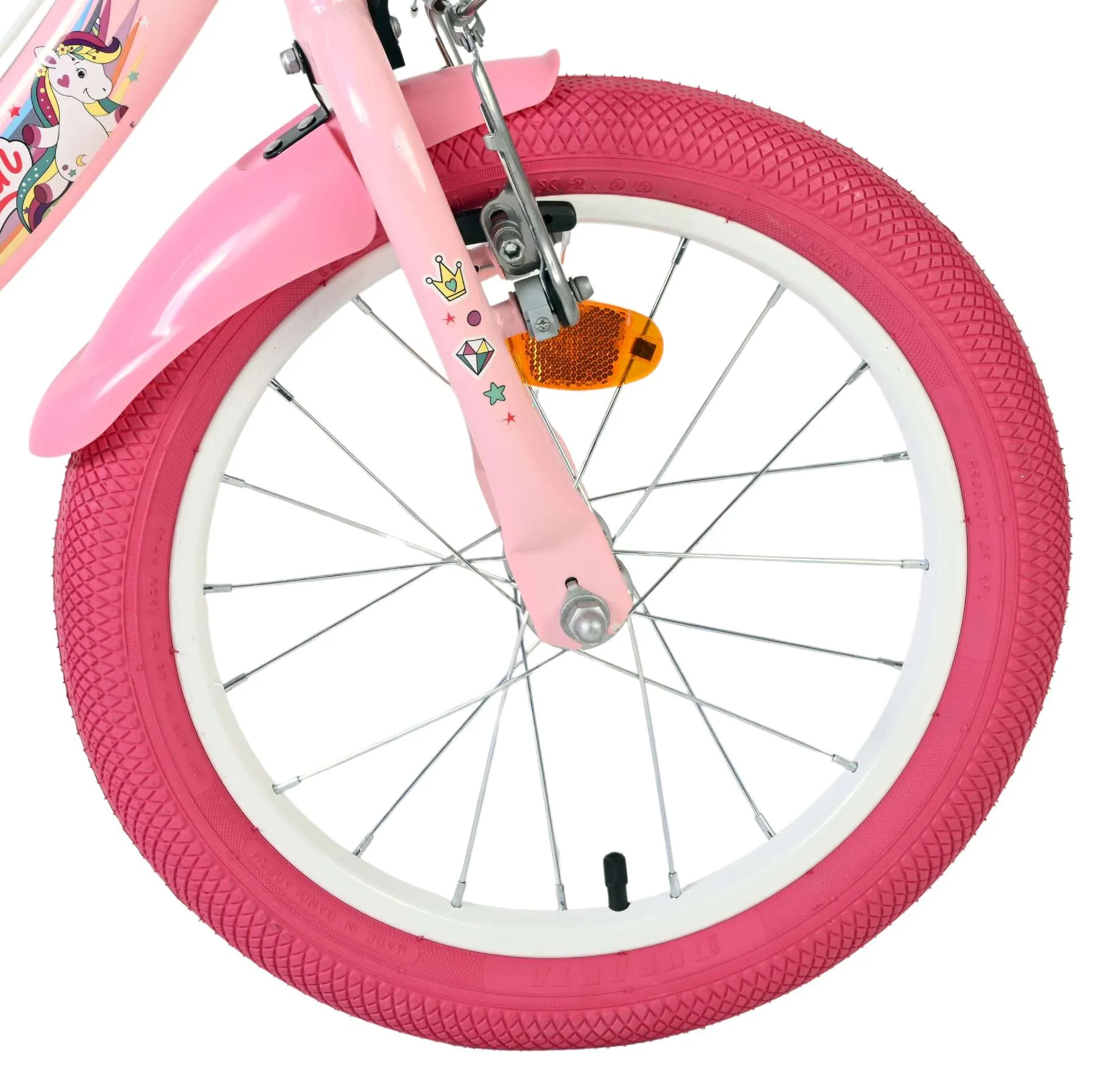 volare dječji bicikl unicorn 16″ roza boje, dvije ručne kočnice - slika 4