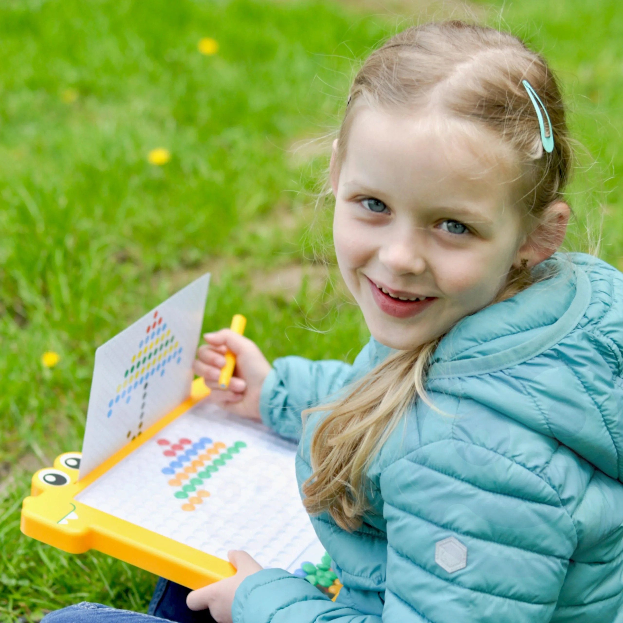woopie montessori magnetna ploča za djecu magpad, žuti dinosaur - slika 5