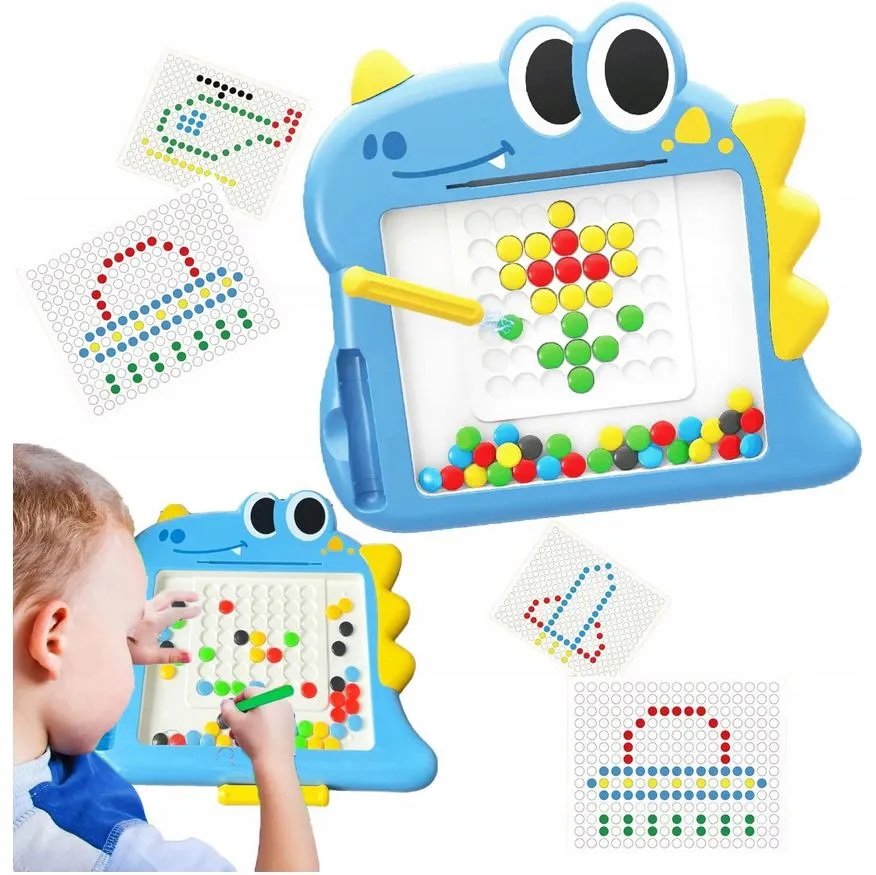 woopie montessori magnetna ploča za djecu magpad, plavi dinosaur - slika 3