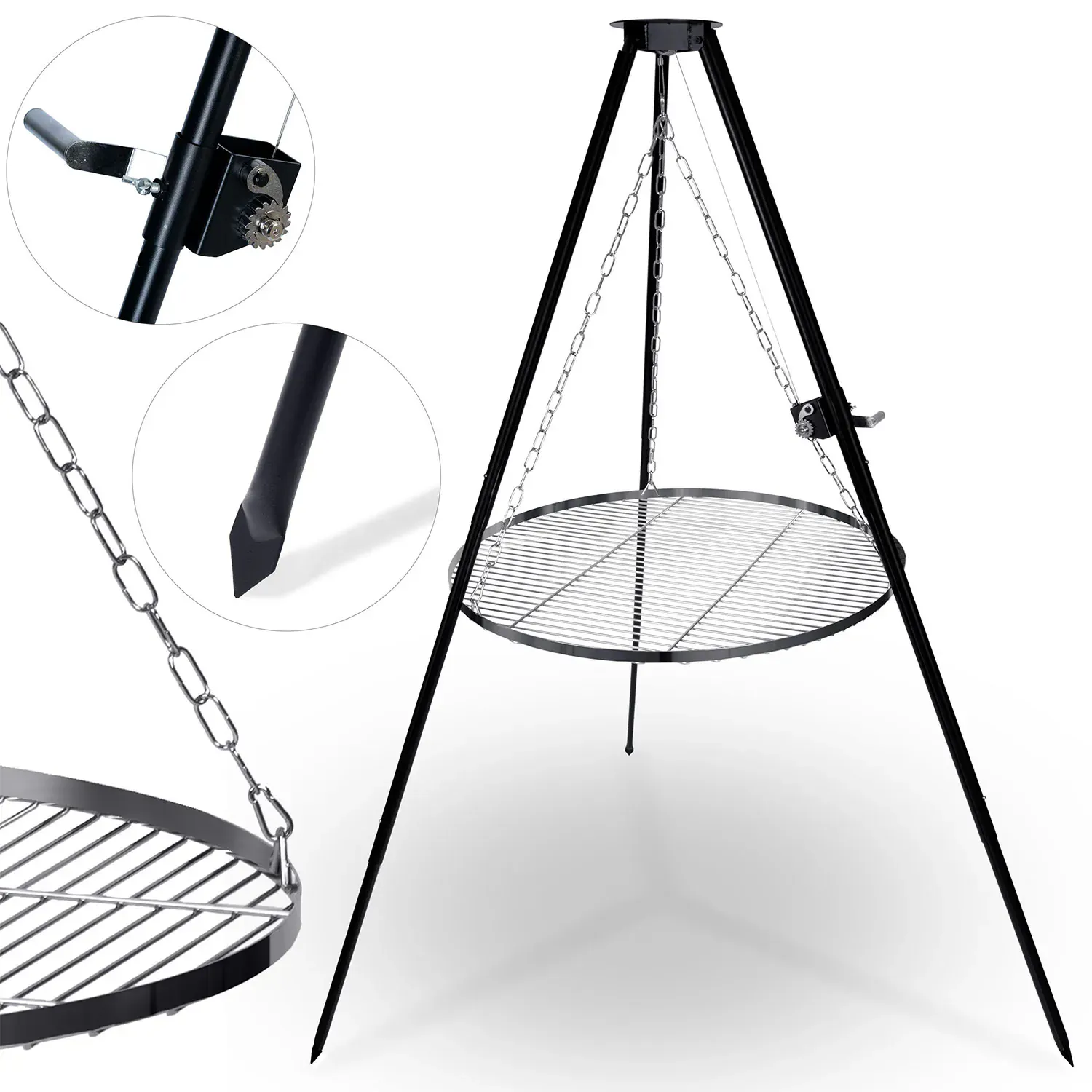 vrtni tronožac s visećim roštiljem 80 cm – berdsen bd-884 - slika 2