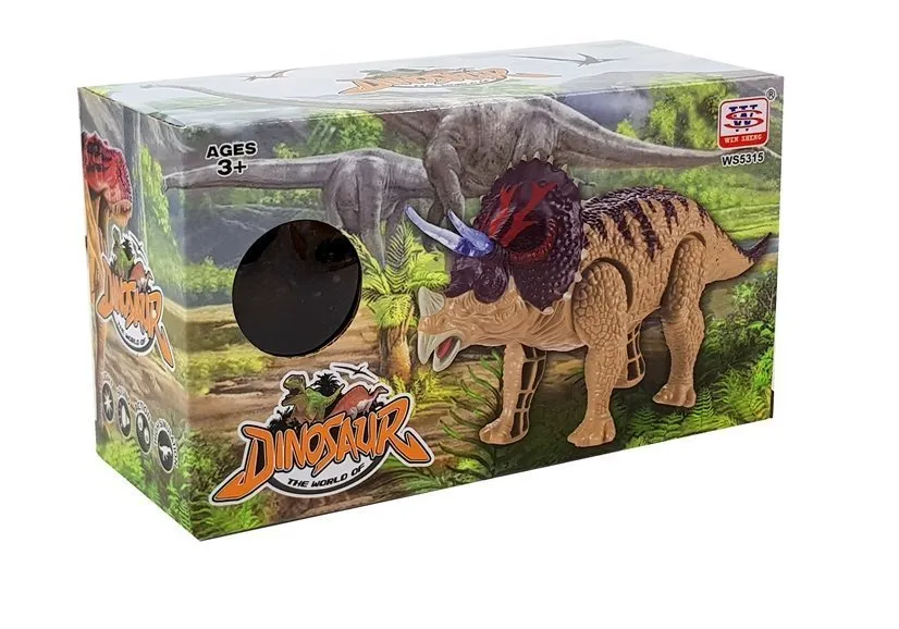 dinosaur triceratops na baterije žuto - crni - slika 6