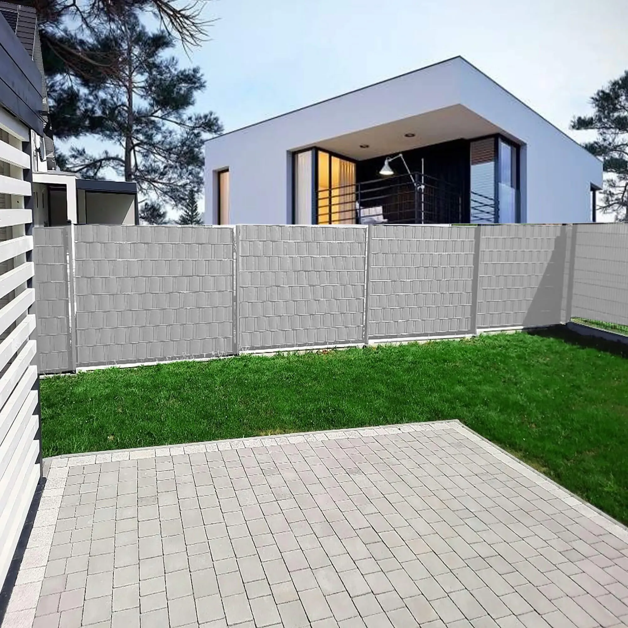 svijetlosiva traka za ogradu 4,75 x 35 metara 450 g po kvadratnom metru 20 kopči - slika 3