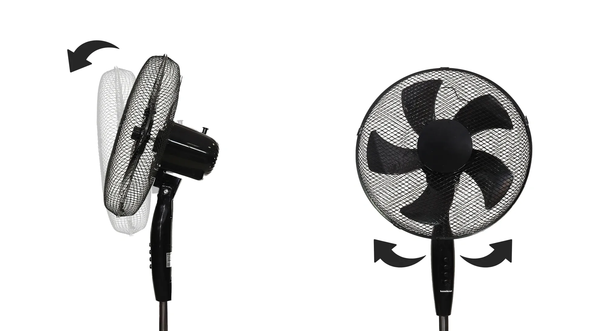 samostojeći podni ventilator, 45 w, 3 načina rada, 5 lopatica, crne boje - slika 5
