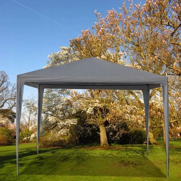 multigarden komercijalni vrtni paviljon šator – 3 × 3 m, 4 zida, sivi - slika 4