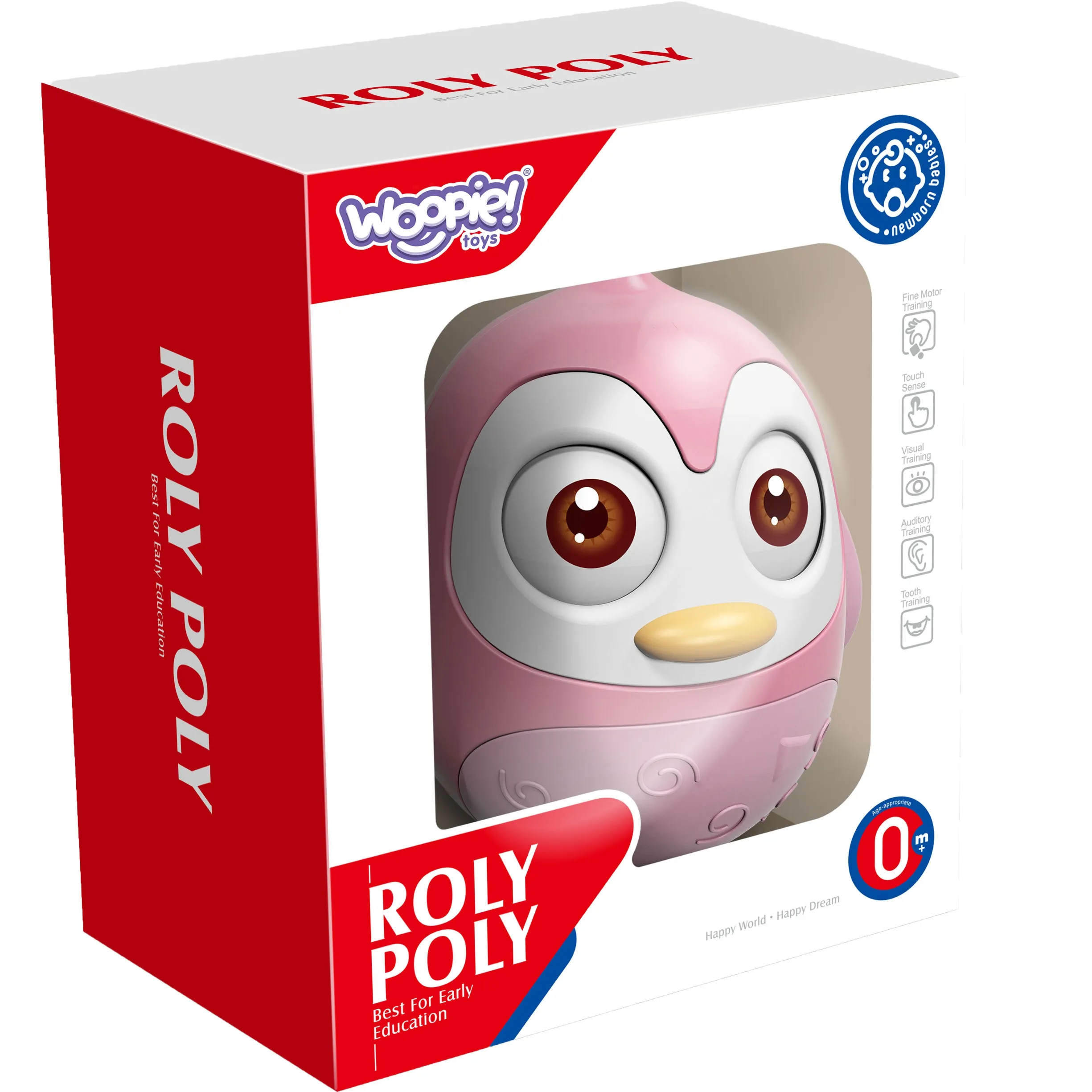 woopie baby senzorički pingvin - neprevrtiva igračka - rozi - slika 6