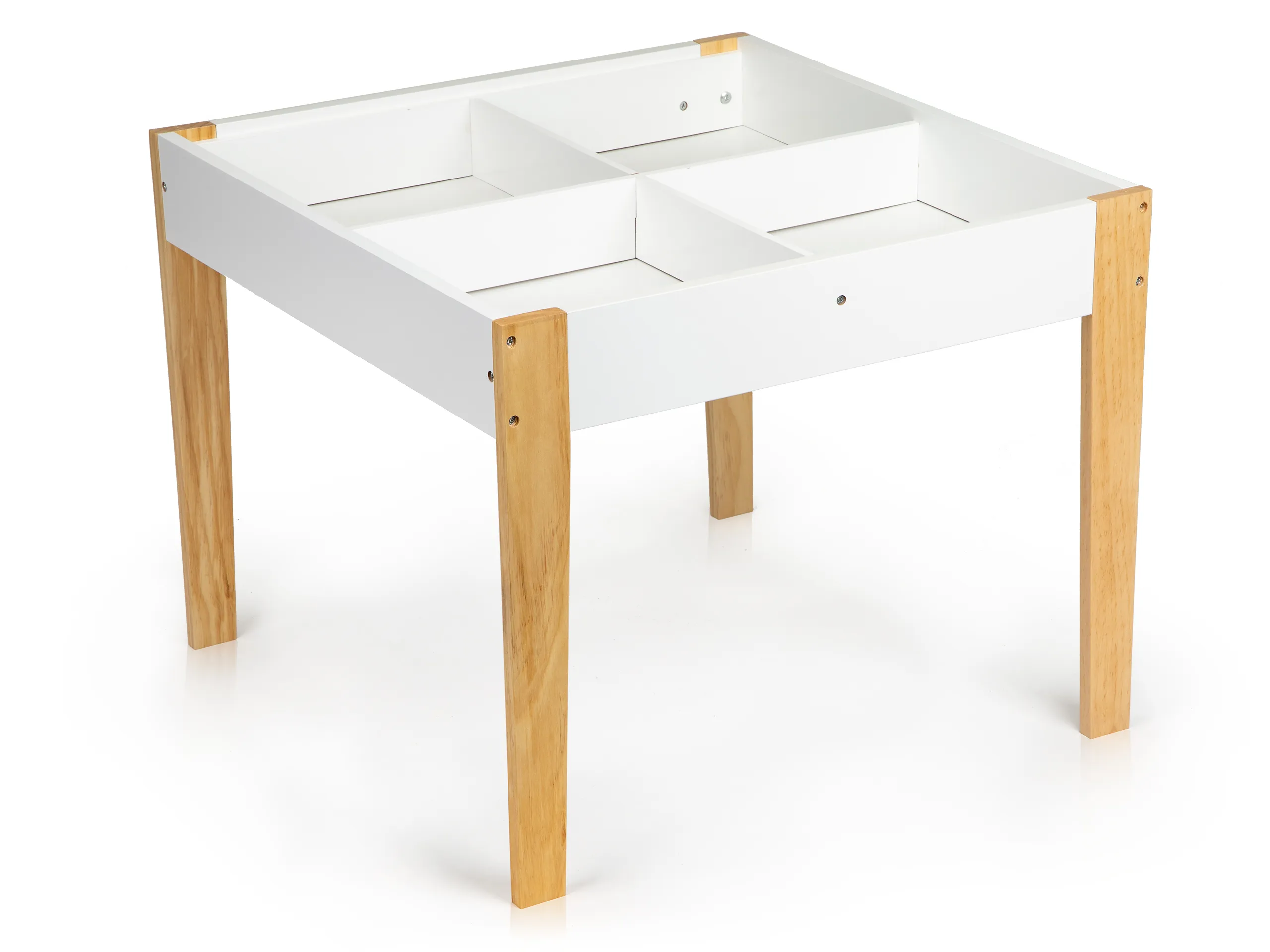 ecotoys set dječjeg stola sa stolicama bijeli - slika 5