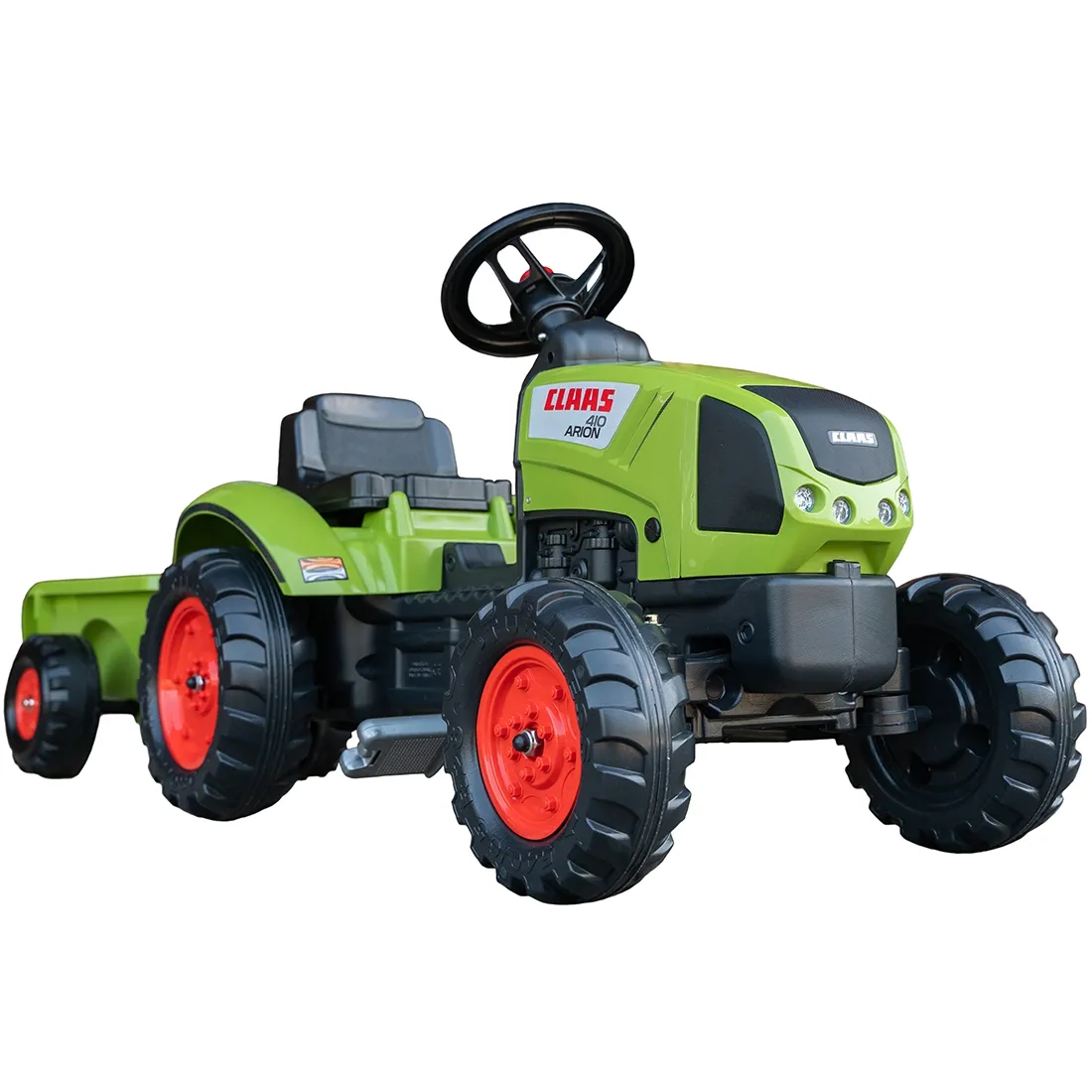 falk claas zeleni traktor sa pedalama i prikolicom +truba 2 godine. - slika 9