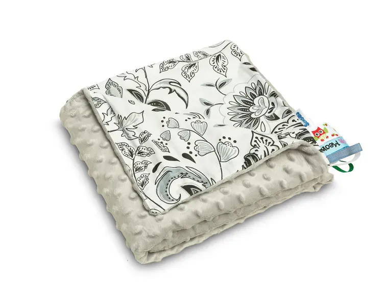 sensillo lagana minky deka 75x100cm crno-bijelo cvijeće - slika 2