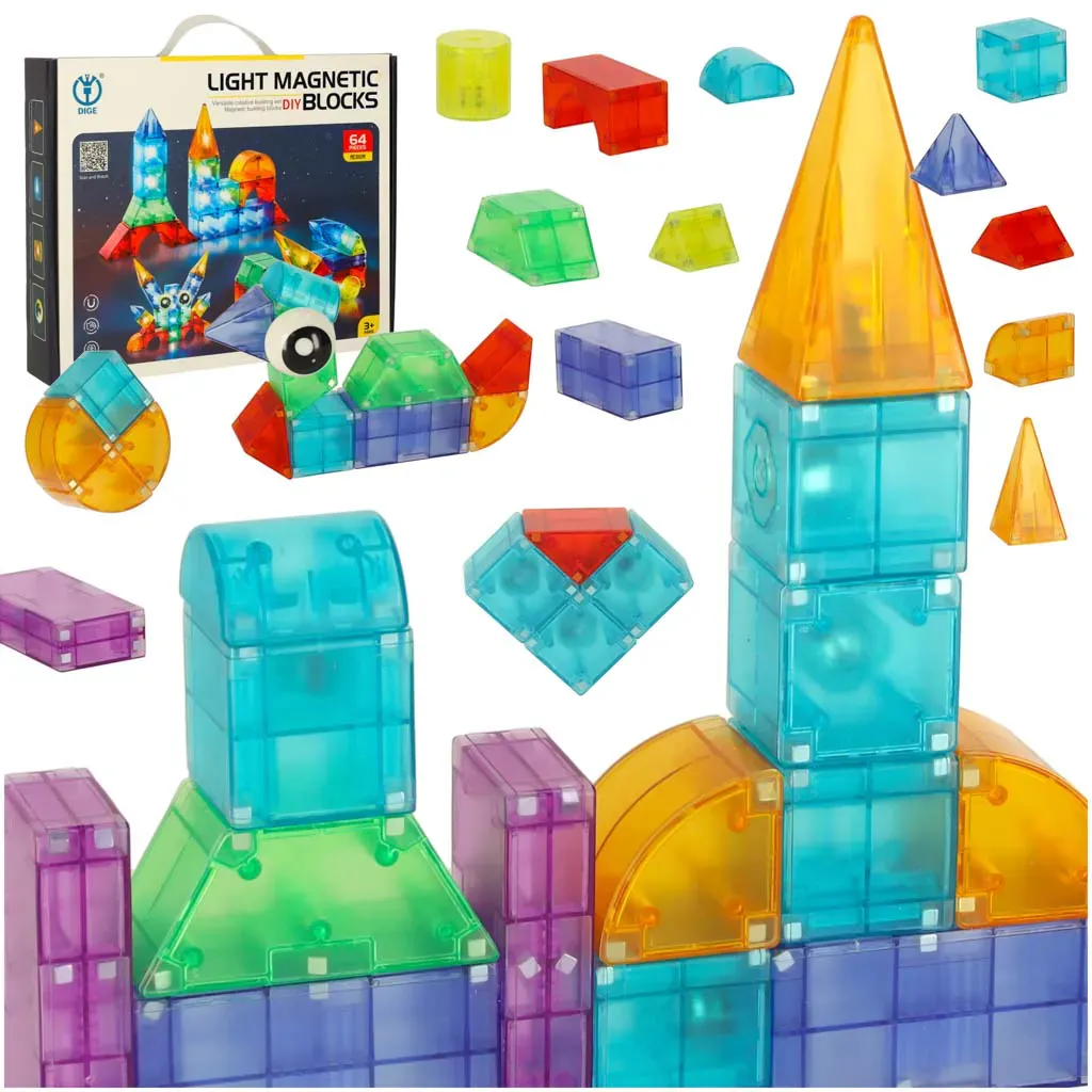 3d magnetne kocke led svjetleće 64 el. - slika 2