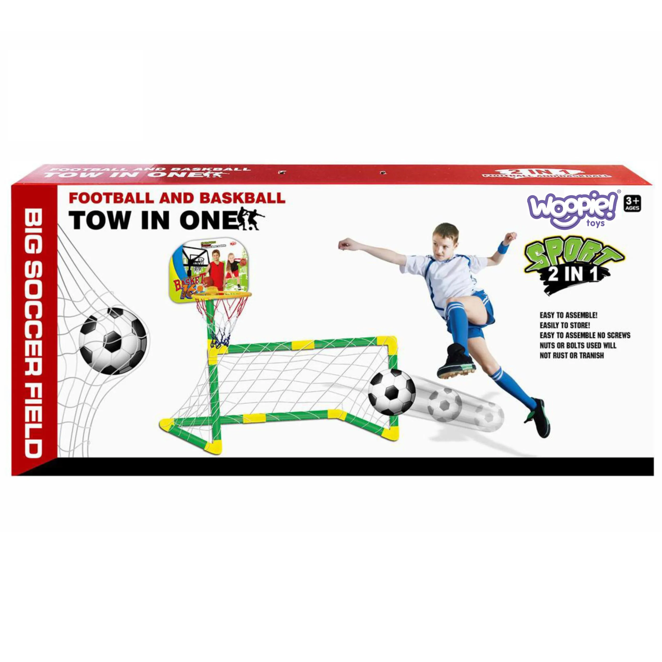 woopie sportski set 2 u 1 košarka i gol - zeleni - slika 6