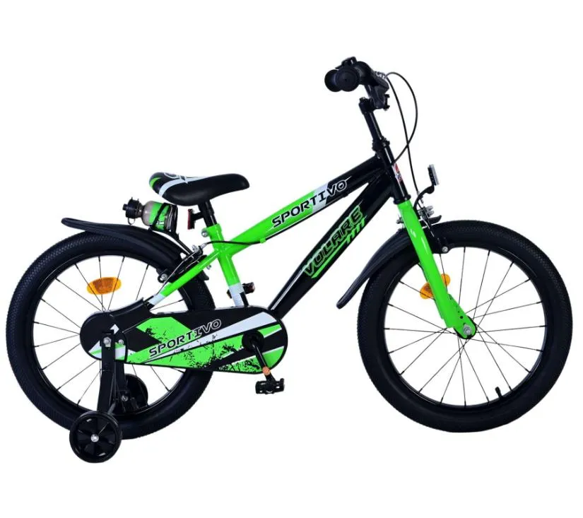 volare dječji bicikl sportivo 18" zeleno crni - slika 3