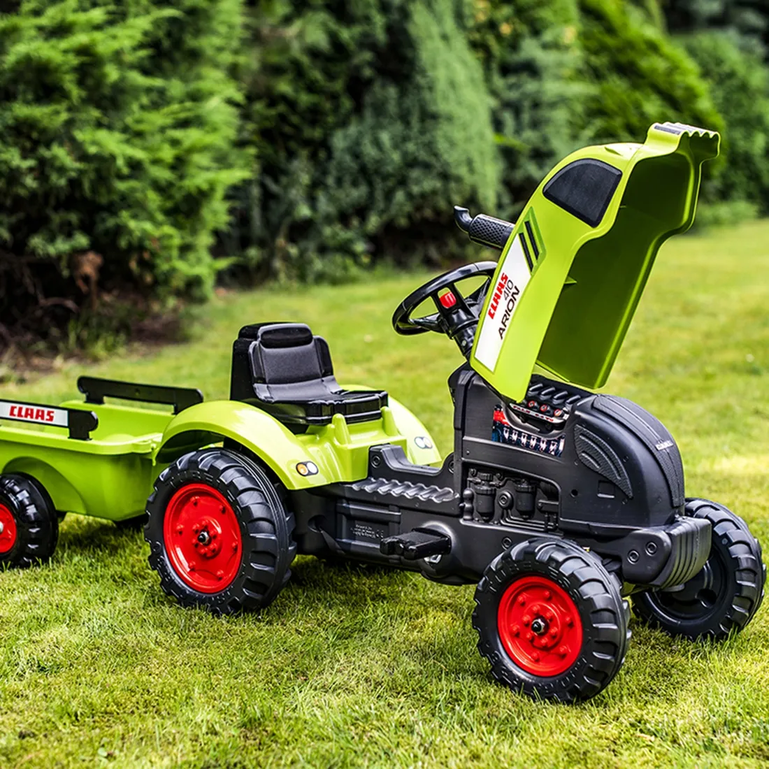 falk traktor na pedale claas s prikolicom zeleni - slika 6