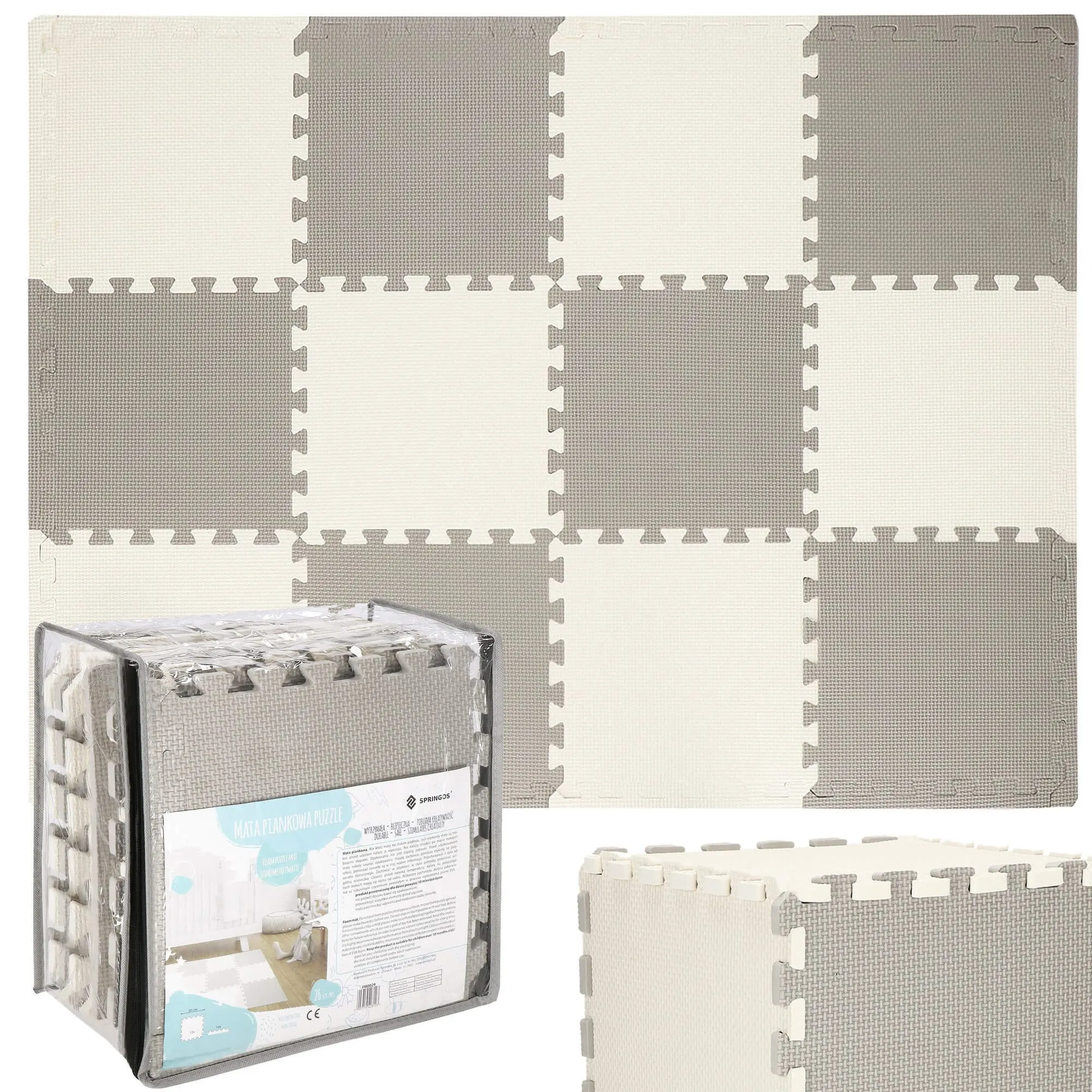 pjenasta podloga puzzle 30x30 cm krem-siva - slika 8
