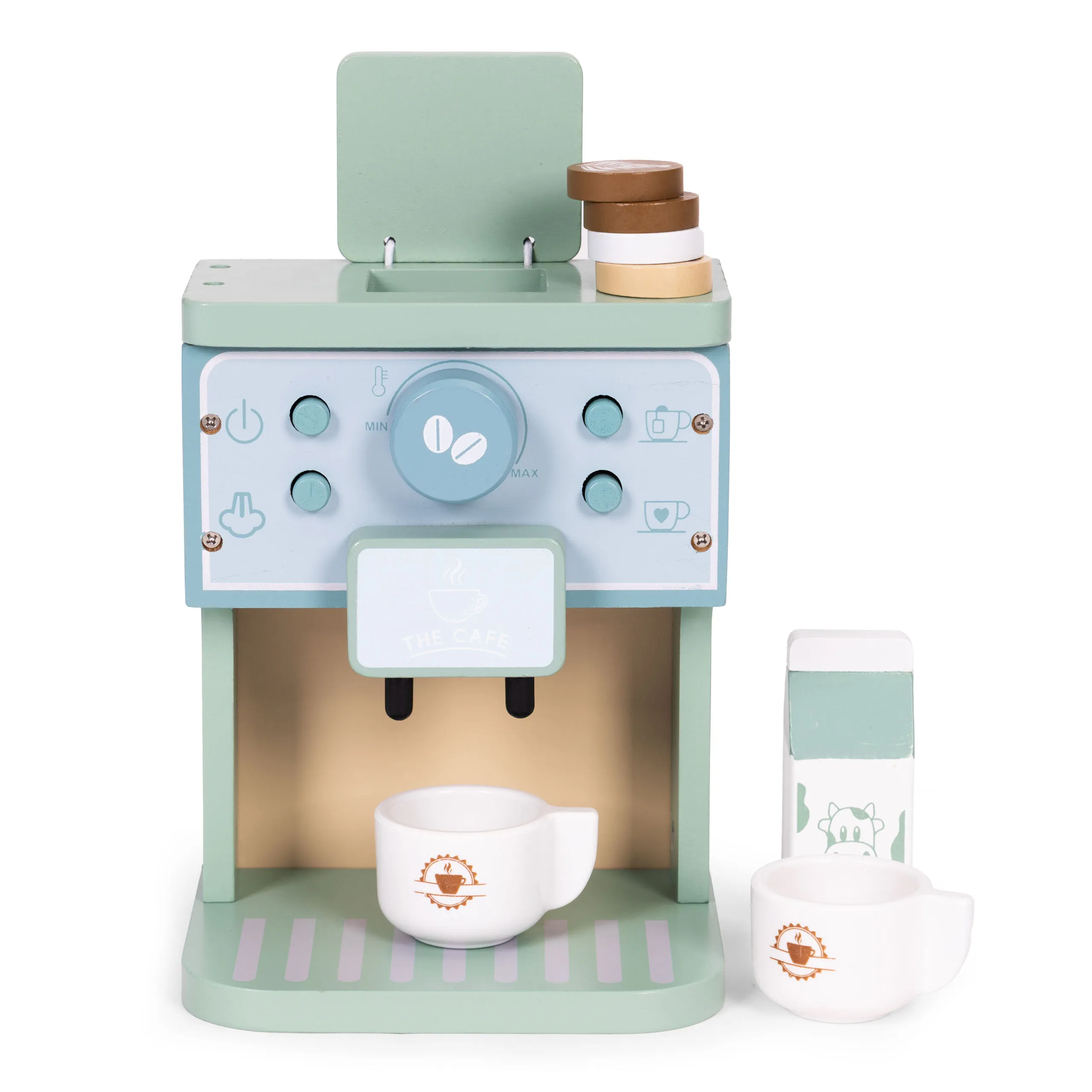 drveni aparat za kavu za djecu, set od 8 barista, ecotoys - slika 3