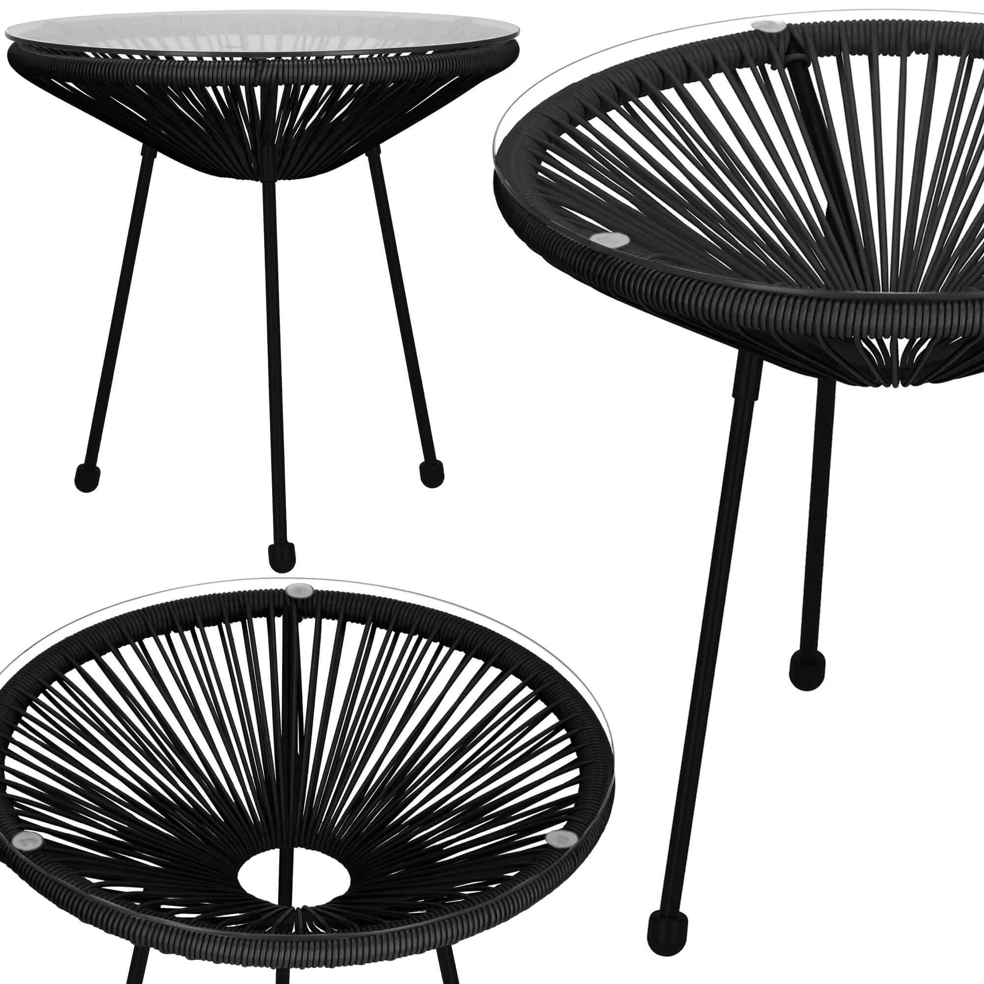 vrtni stol, crni 50 x 40 x 40 cm - slika 4