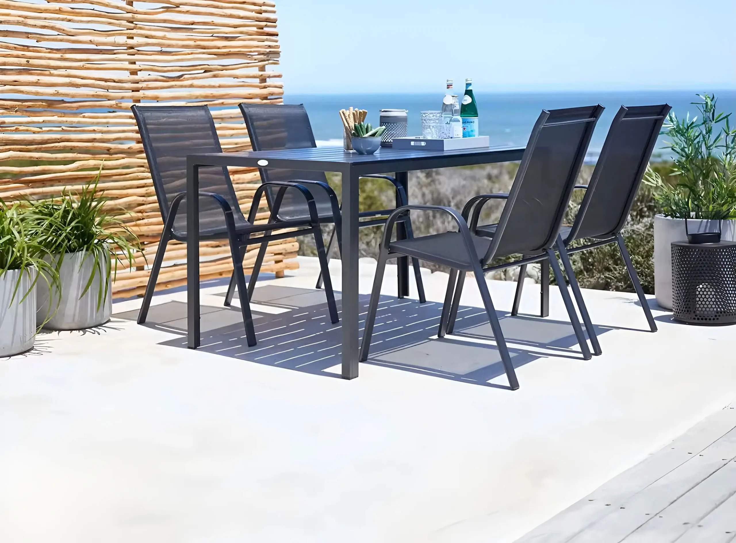 multigarden set od 4 vrtne stolice – za terasu ili balkon, crne - slika 9