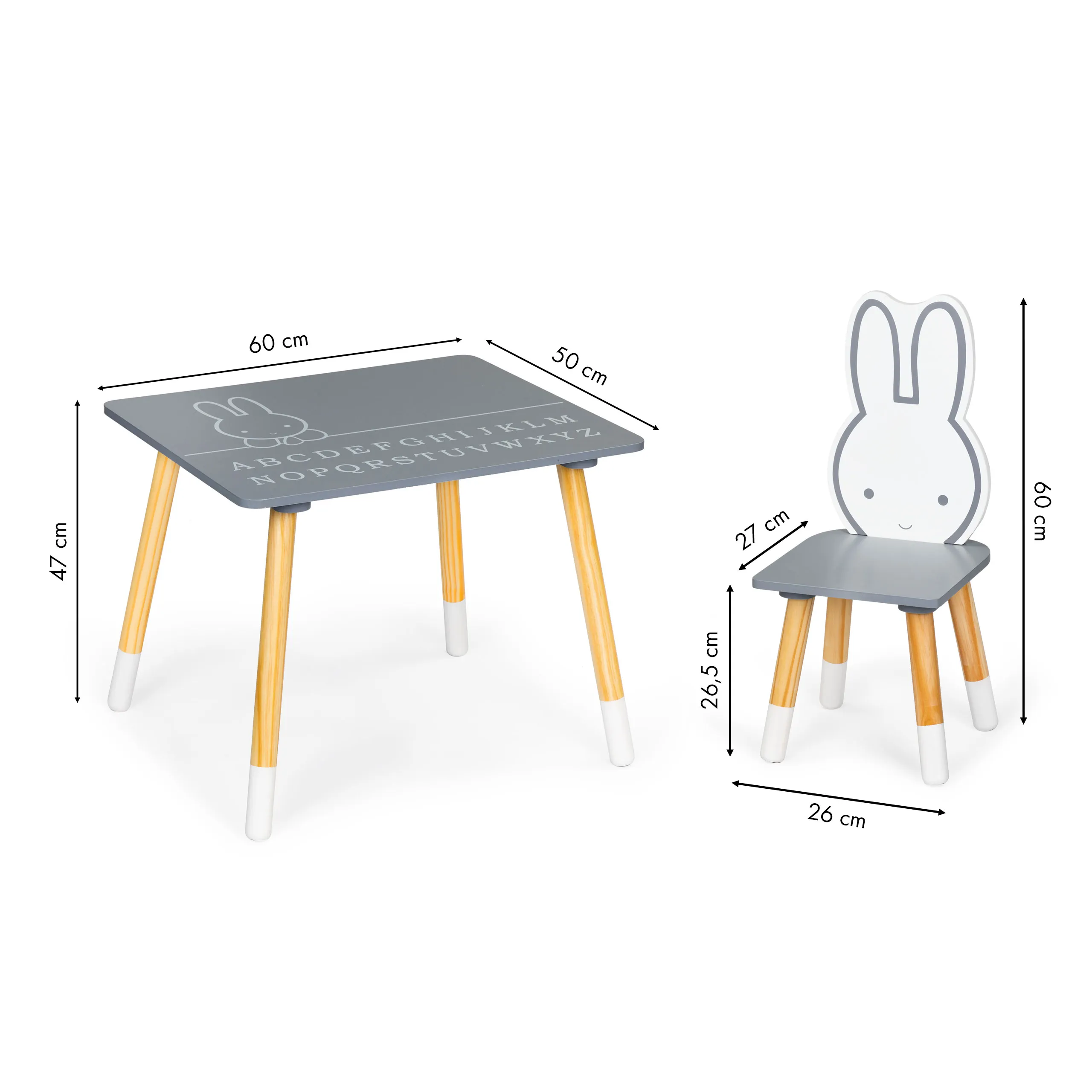 ecotoys wh141 set dječji stol sa stolicama zeko - slika 6