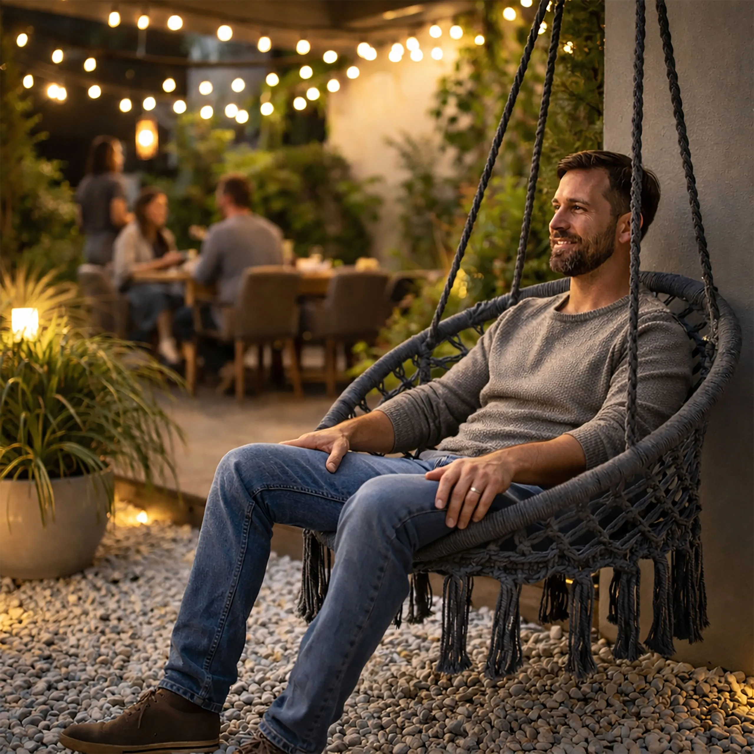 multigarden boho viseća vrtna ljuljačka, siva - slika 3