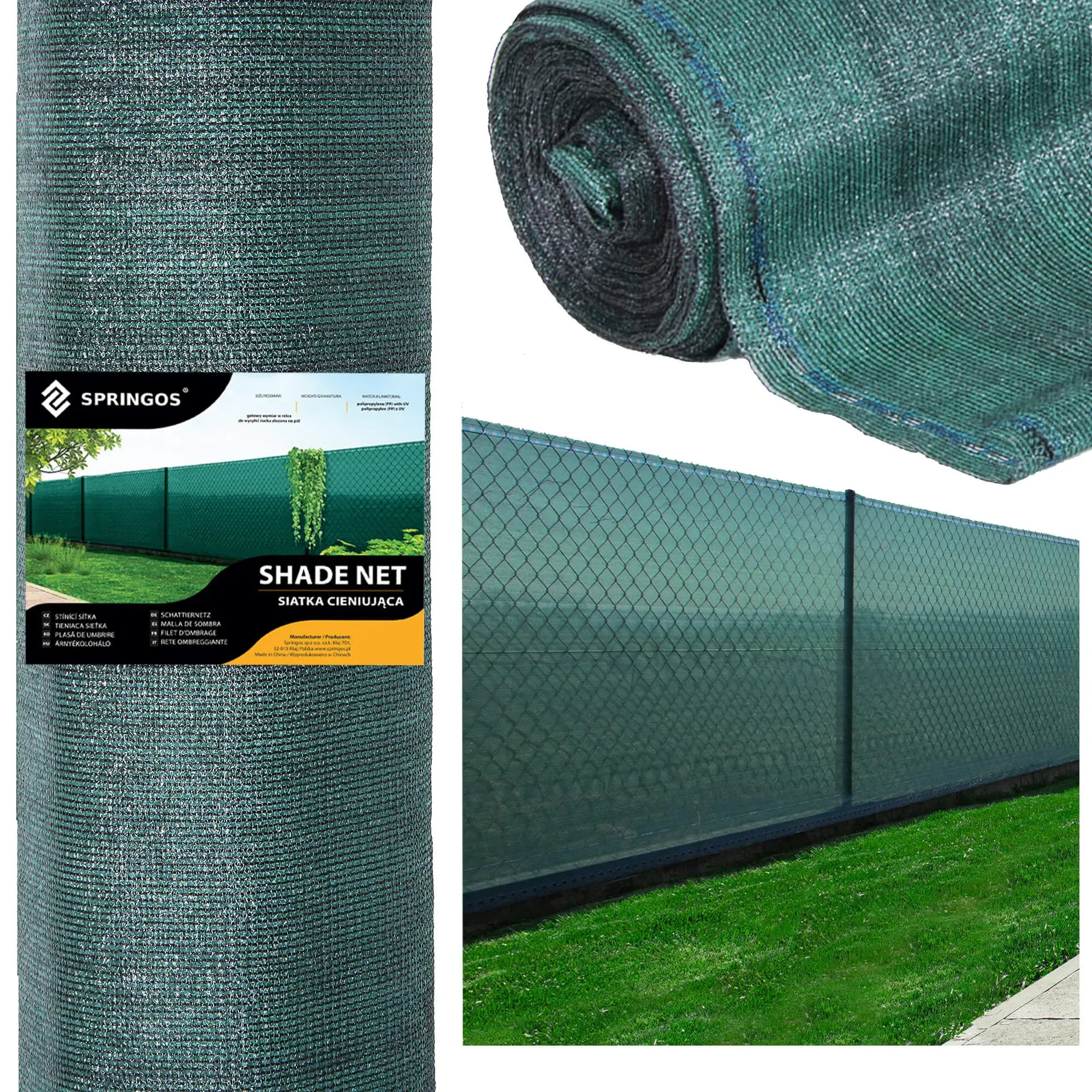 zelena mreža za sjenilo 65 gsm 1,5 x 50 m 200 vezica - slika 2