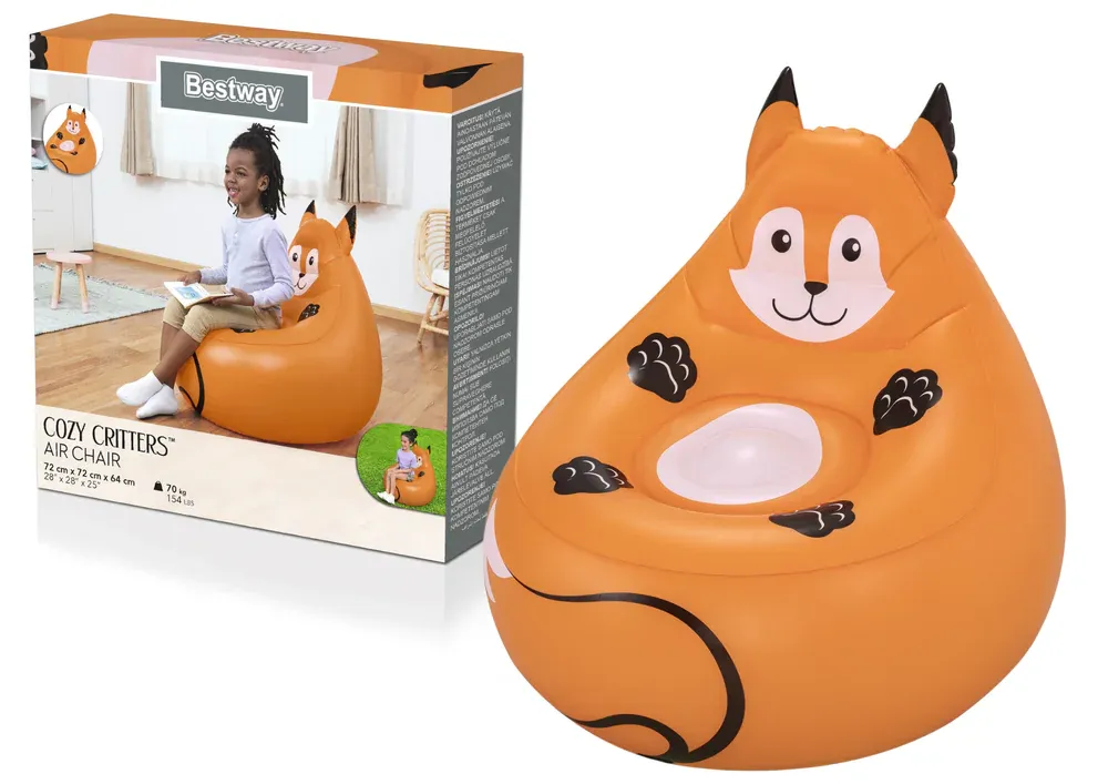 bestway 75116 fotelja na napuhavanje 72 x 72 x 64cm lisica - slika 2