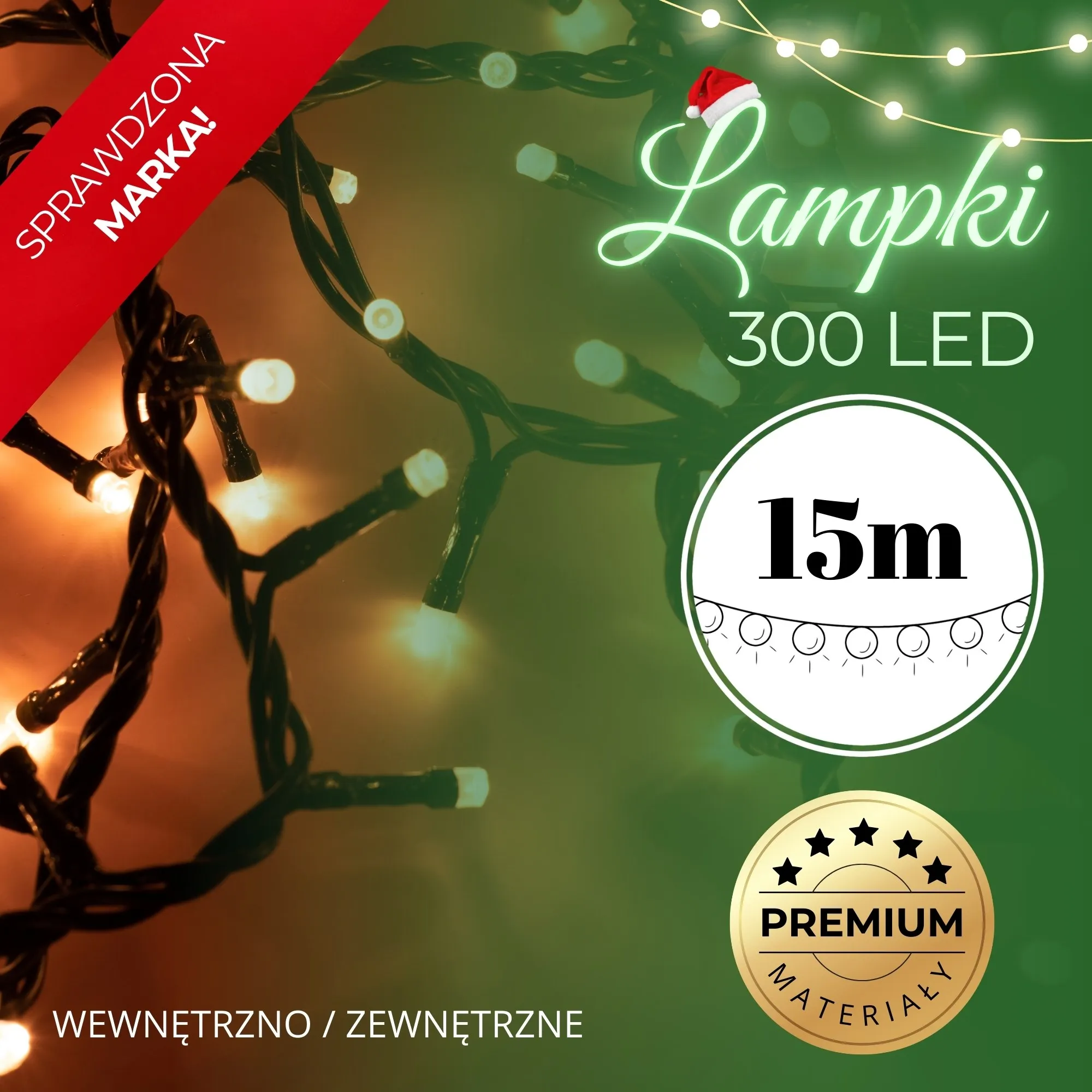 božićne lampice – 300 led, toplo bijela - slika 10