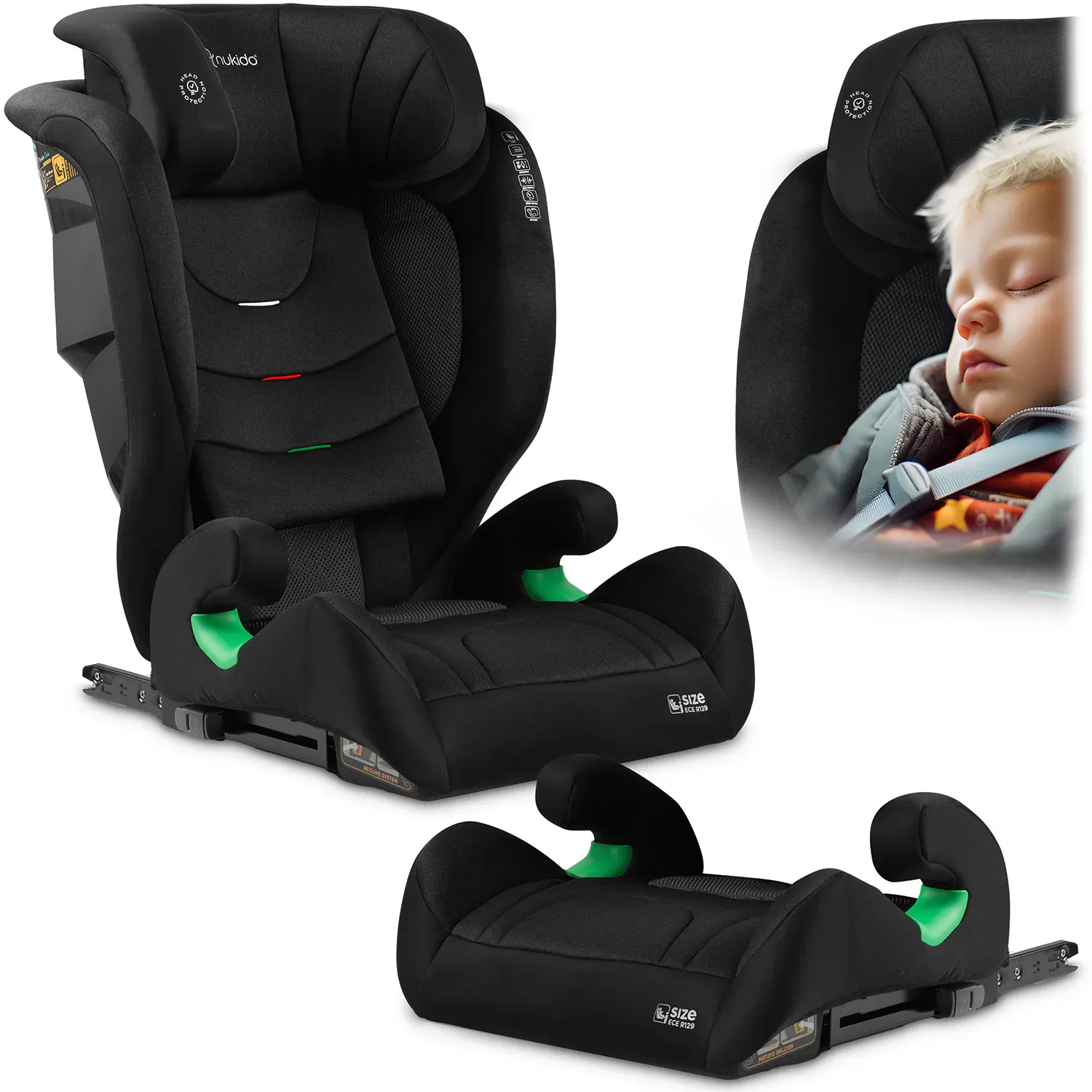 nukido louis soft crna autosjedalica 15-36 kg isofix - slika 2