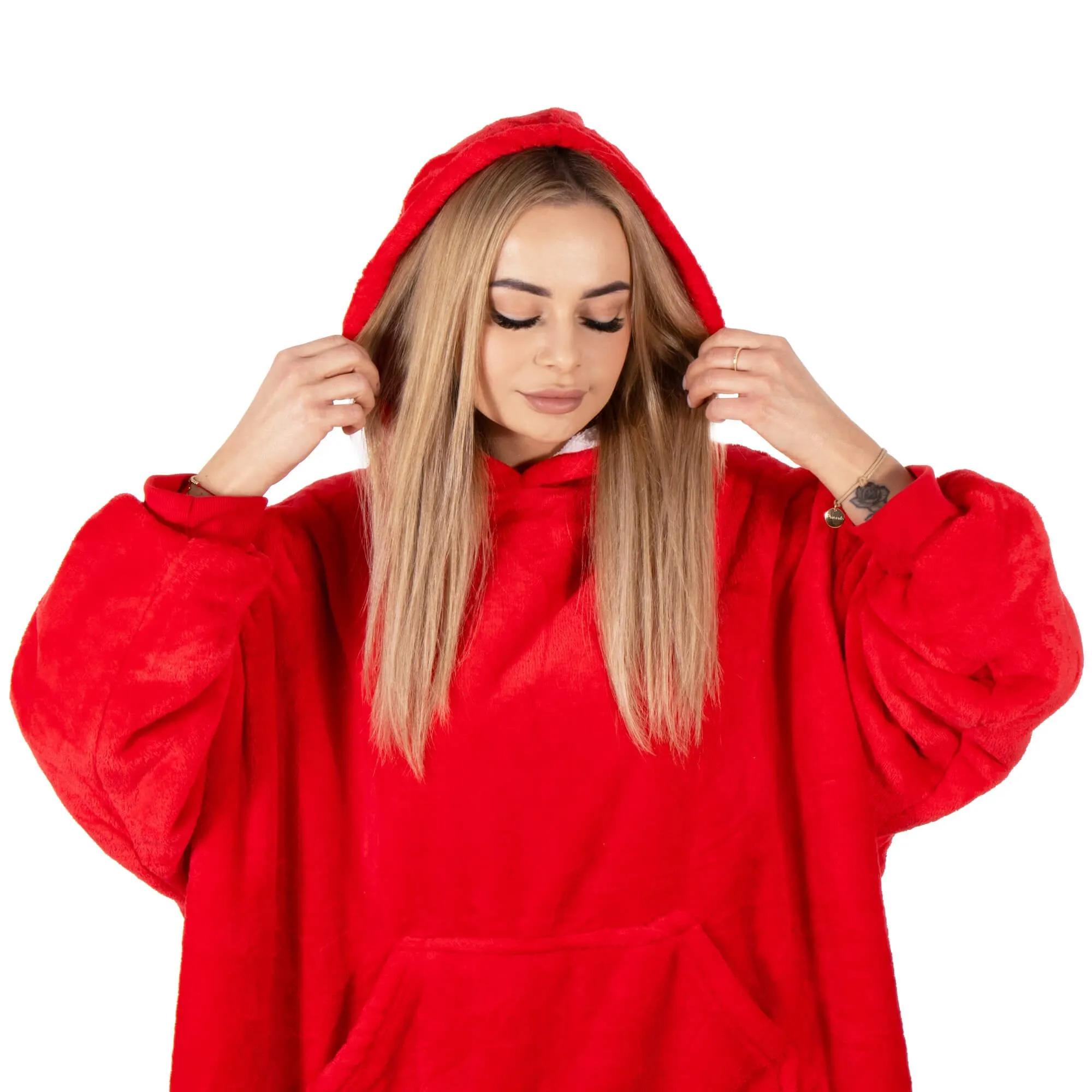 springos mekana oversize majica u obliku deke, crvena - slika 9