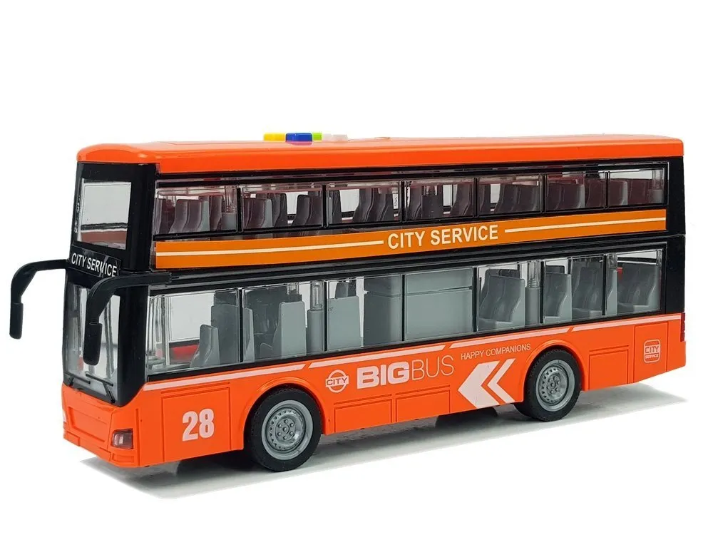 dvokatni autobus na frikcijski pogon 1:16 narančasti - slika 3