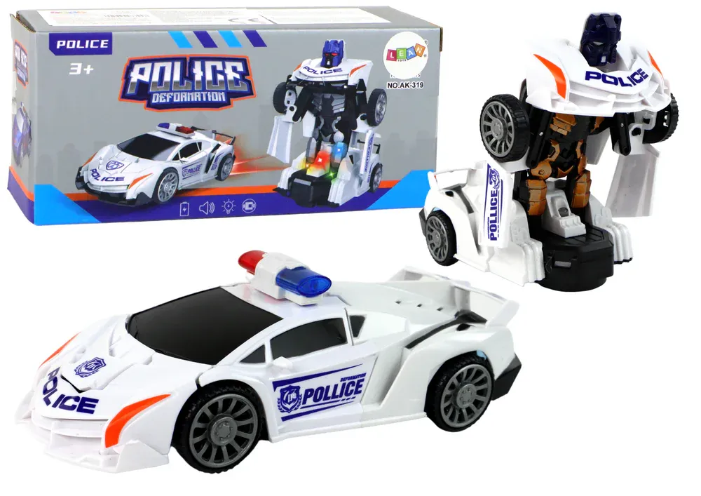 Robot auto policijski bijeli 2u1 transformacija - Pribislavec