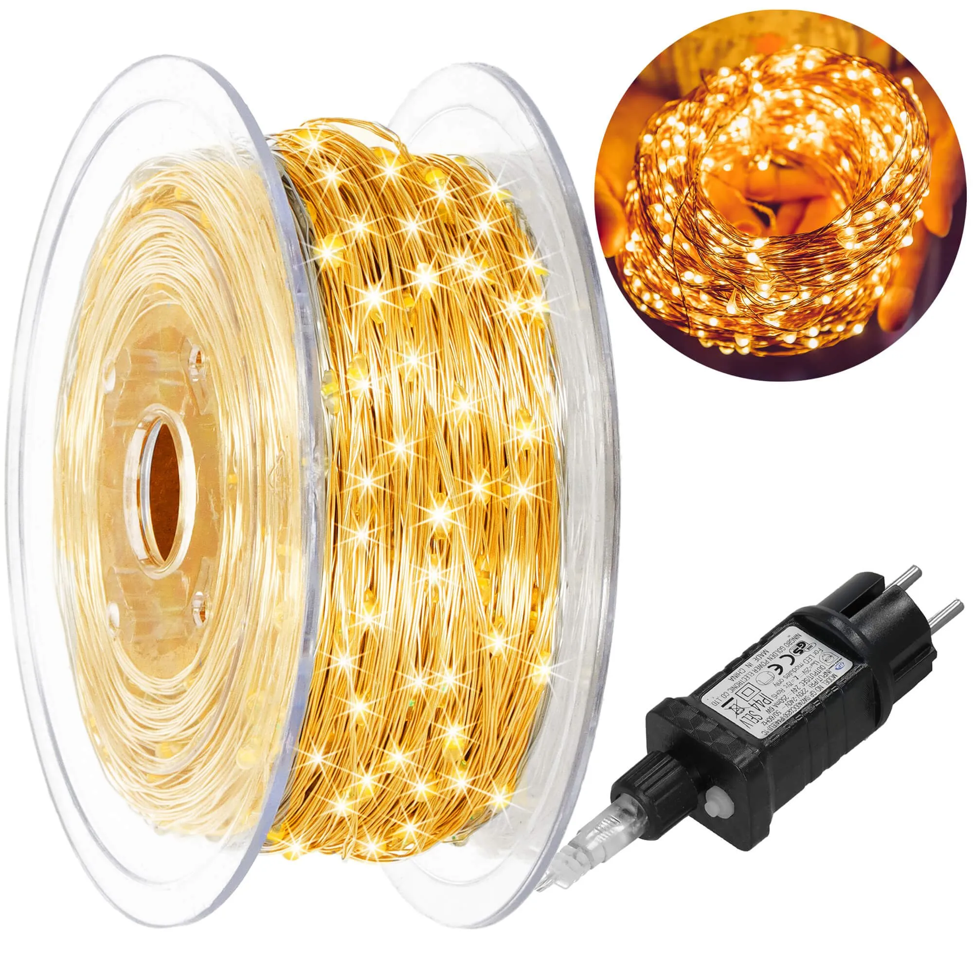 led žičane lampice, toplo bijele - slika 3